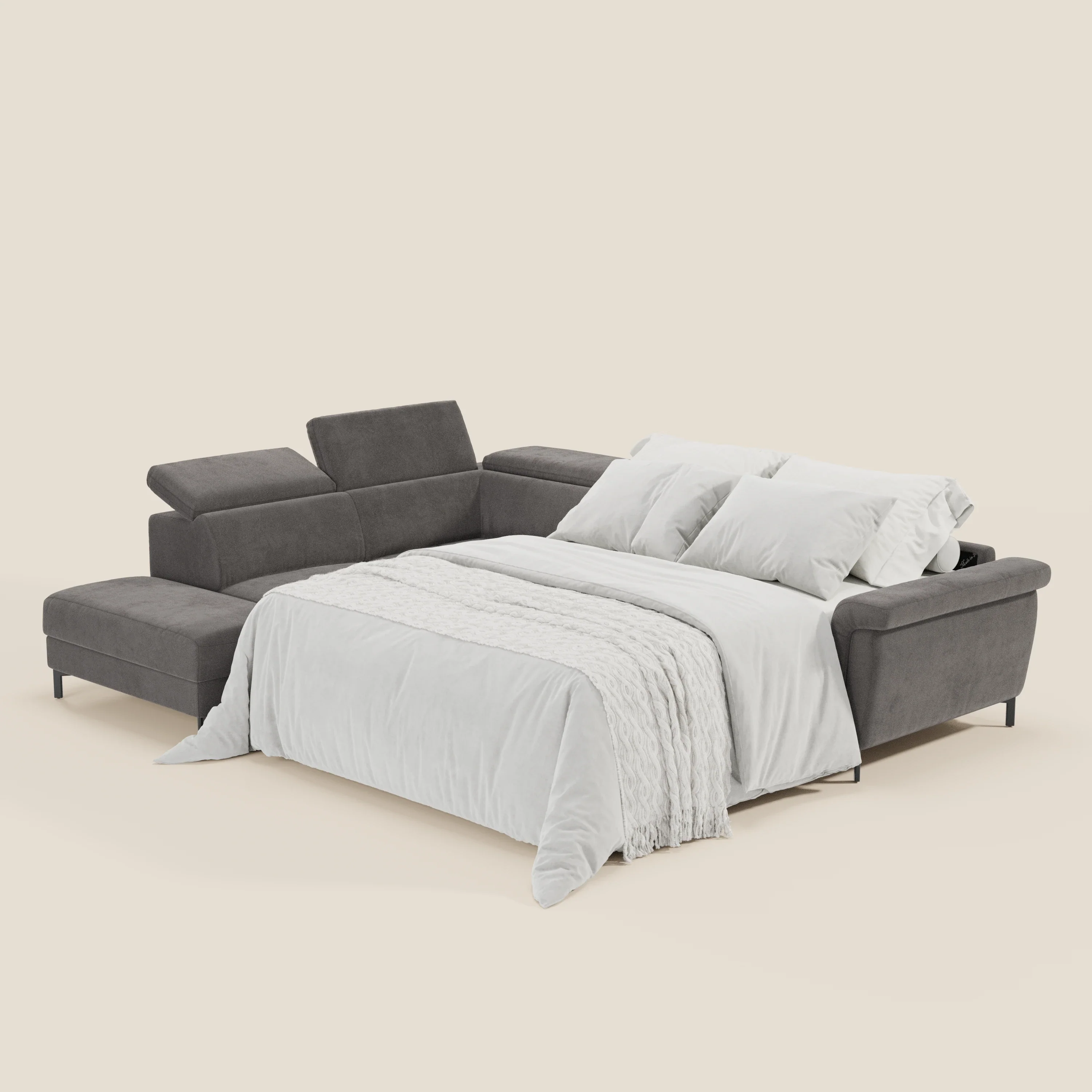 Capri canapé d'angle convertible avec Têtières Réglables et Matelas haute performance en Tissu Effet Velours Détachable T30 - Image 131