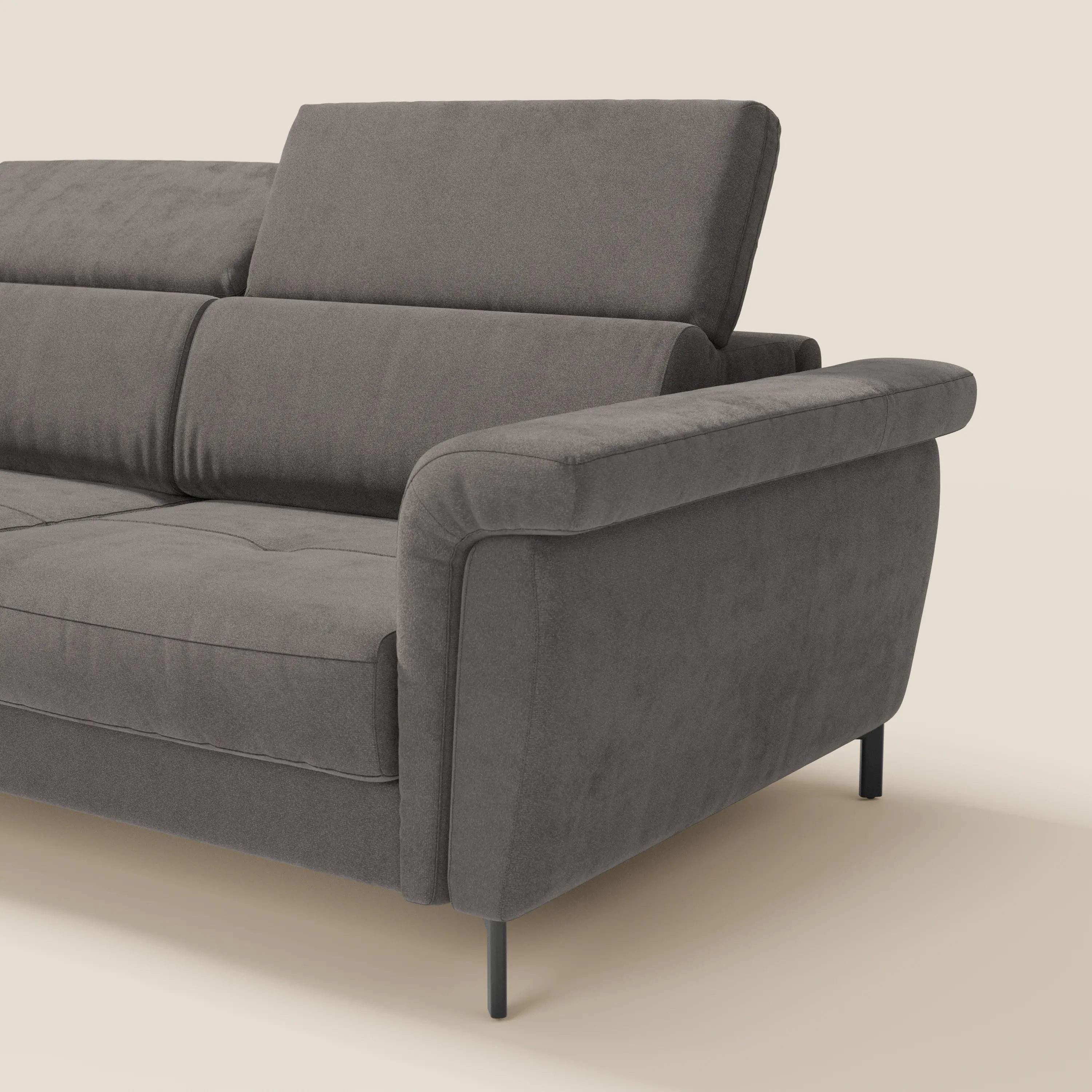 Capri canapé d'angle convertible avec Têtières Réglables et Matelas haute performance en Tissu Effet Velours Détachable T30 - Image 135