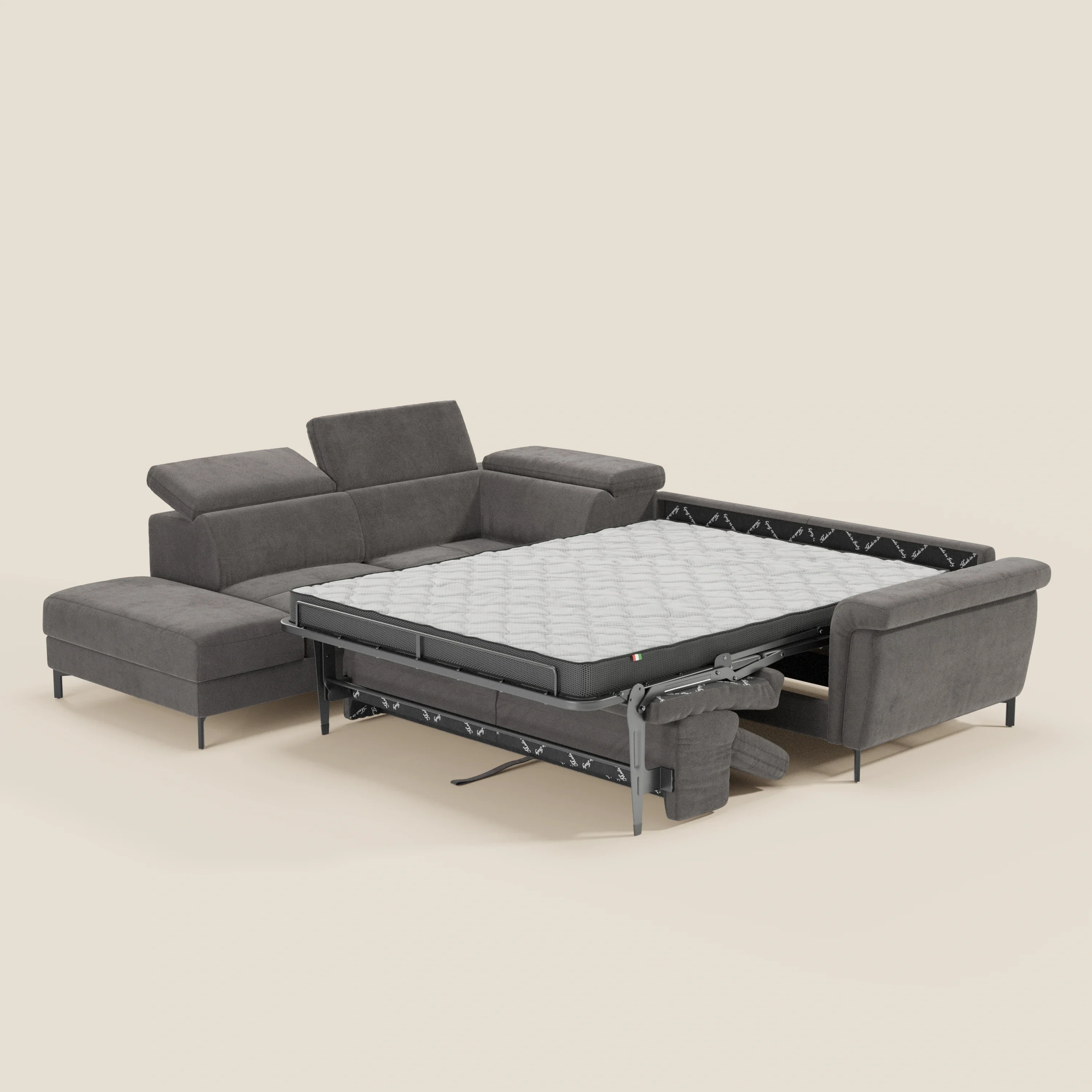 Capri canapé d'angle convertible avec Têtières Réglables et Matelas haute performance en Tissu Effet Velours Détachable T30 - Image 139