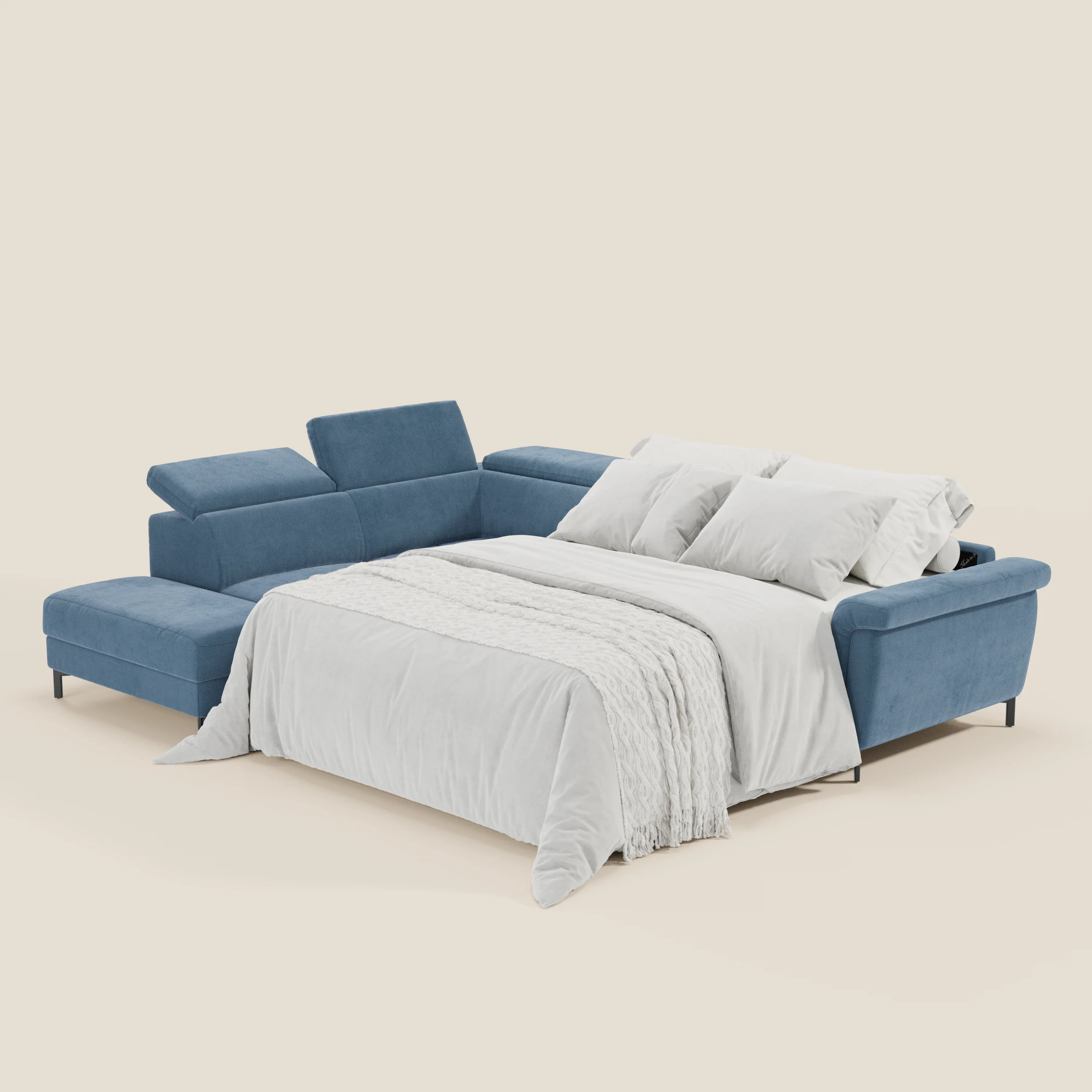 Capri canapé d'angle convertible avec Têtières Réglables et Matelas haute performance en Tissu Effet Velours Détachable T30 - Image 145