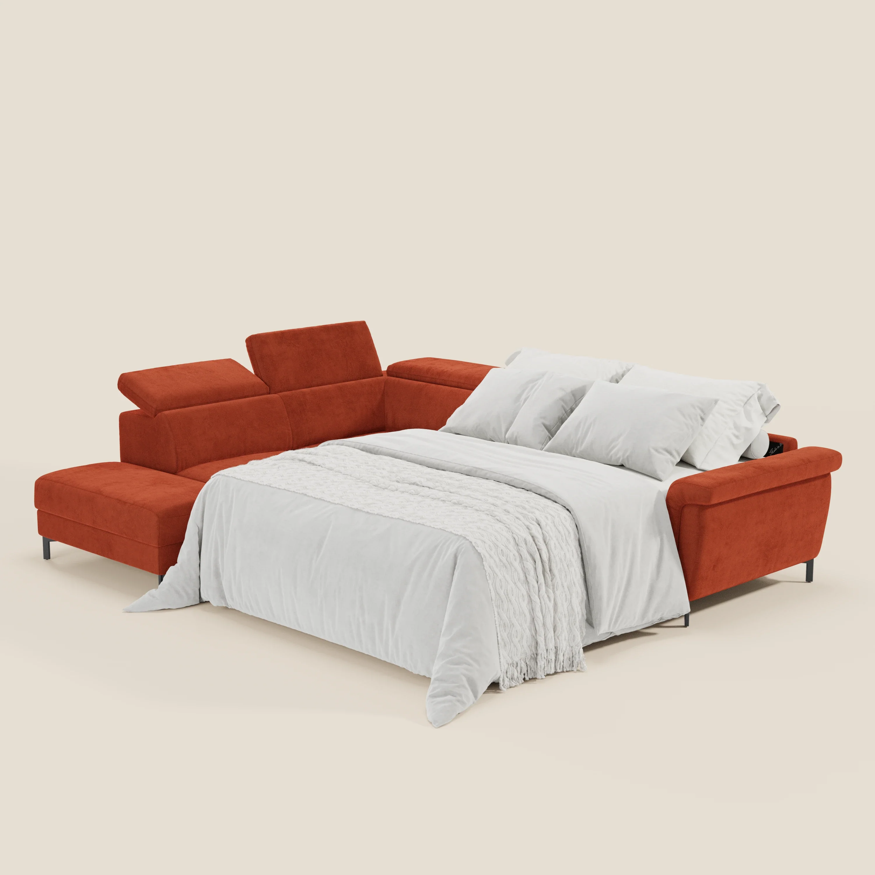 Capri canapé d'angle convertible avec Têtières Réglables et Matelas haute performance en Tissu Effet Velours Détachable T30 - Image 160