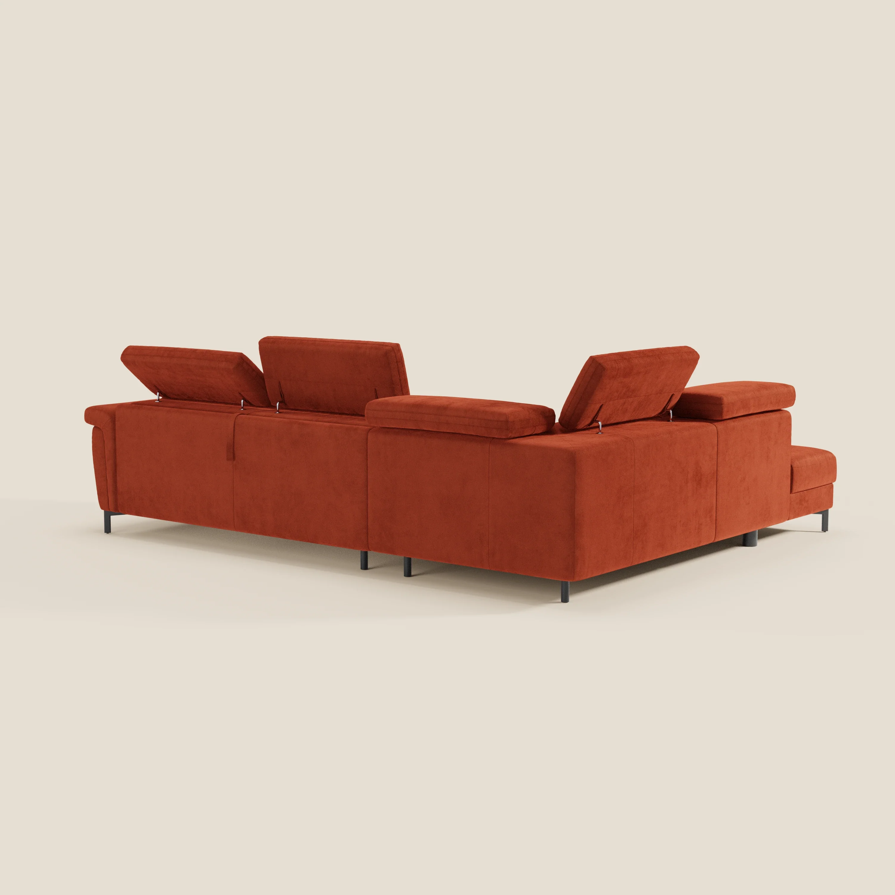 Capri canapé d'angle convertible avec Têtières Réglables et Matelas haute performance en Tissu Effet Velours Détachable T30 - Image 166