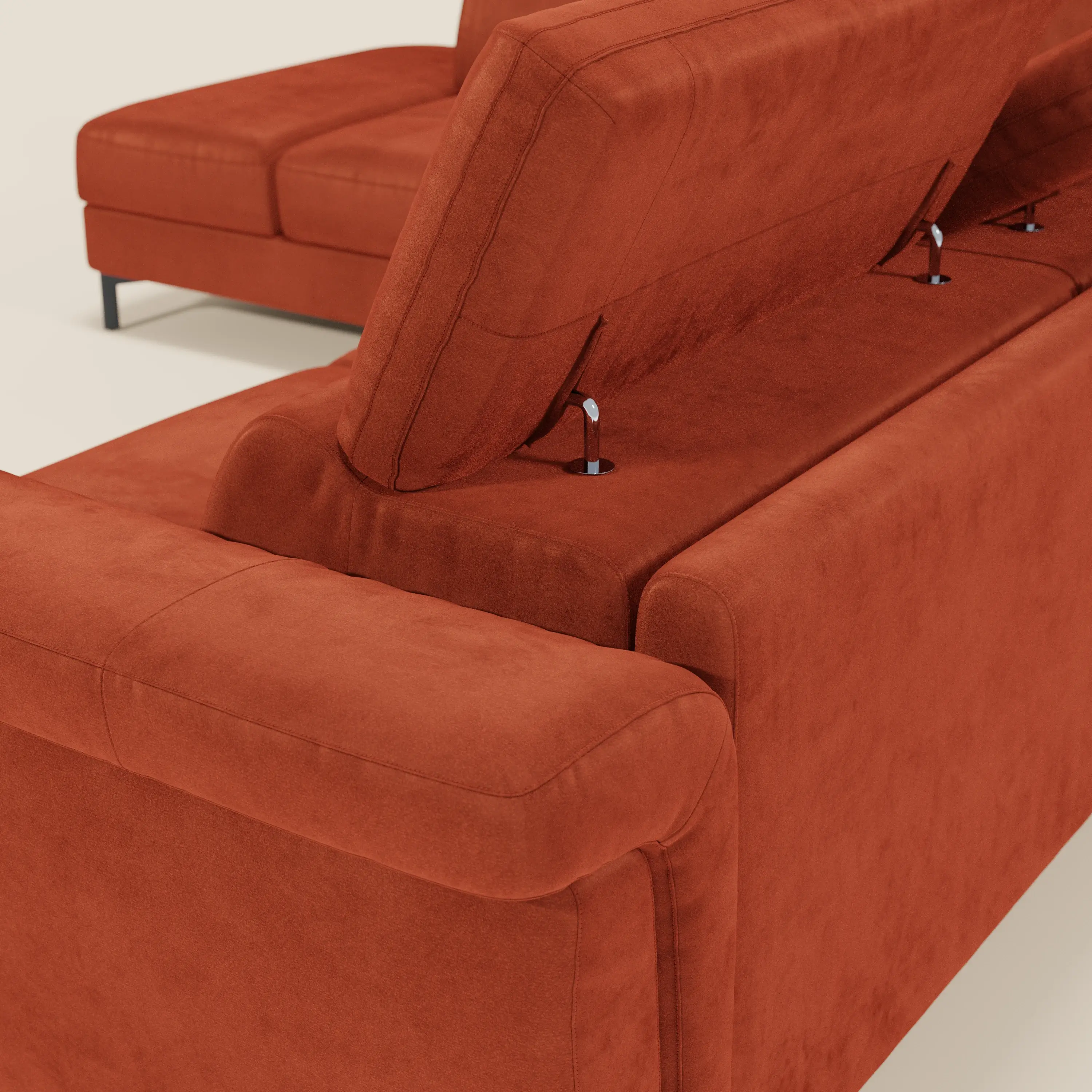 Capri canapé d'angle convertible avec Têtières Réglables et Matelas haute performance en Tissu Effet Velours Détachable T30 - Image 167