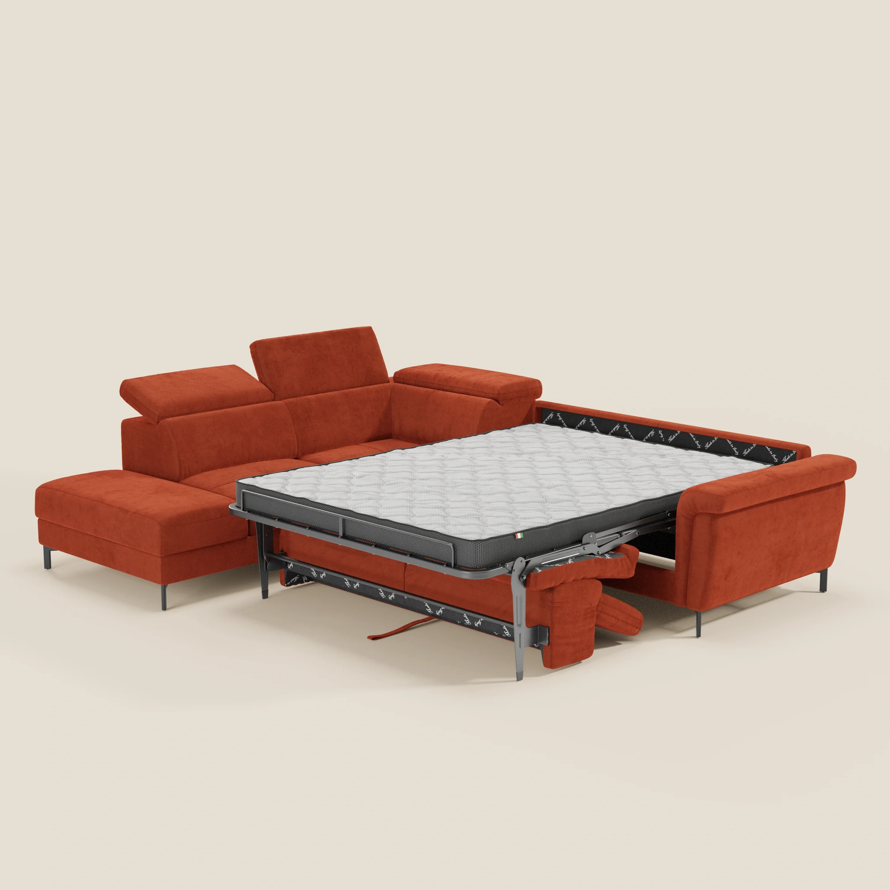 Capri canapé d'angle convertible avec Têtières Réglables et Matelas haute performance en Tissu Effet Velours Détachable T30 - Image 168