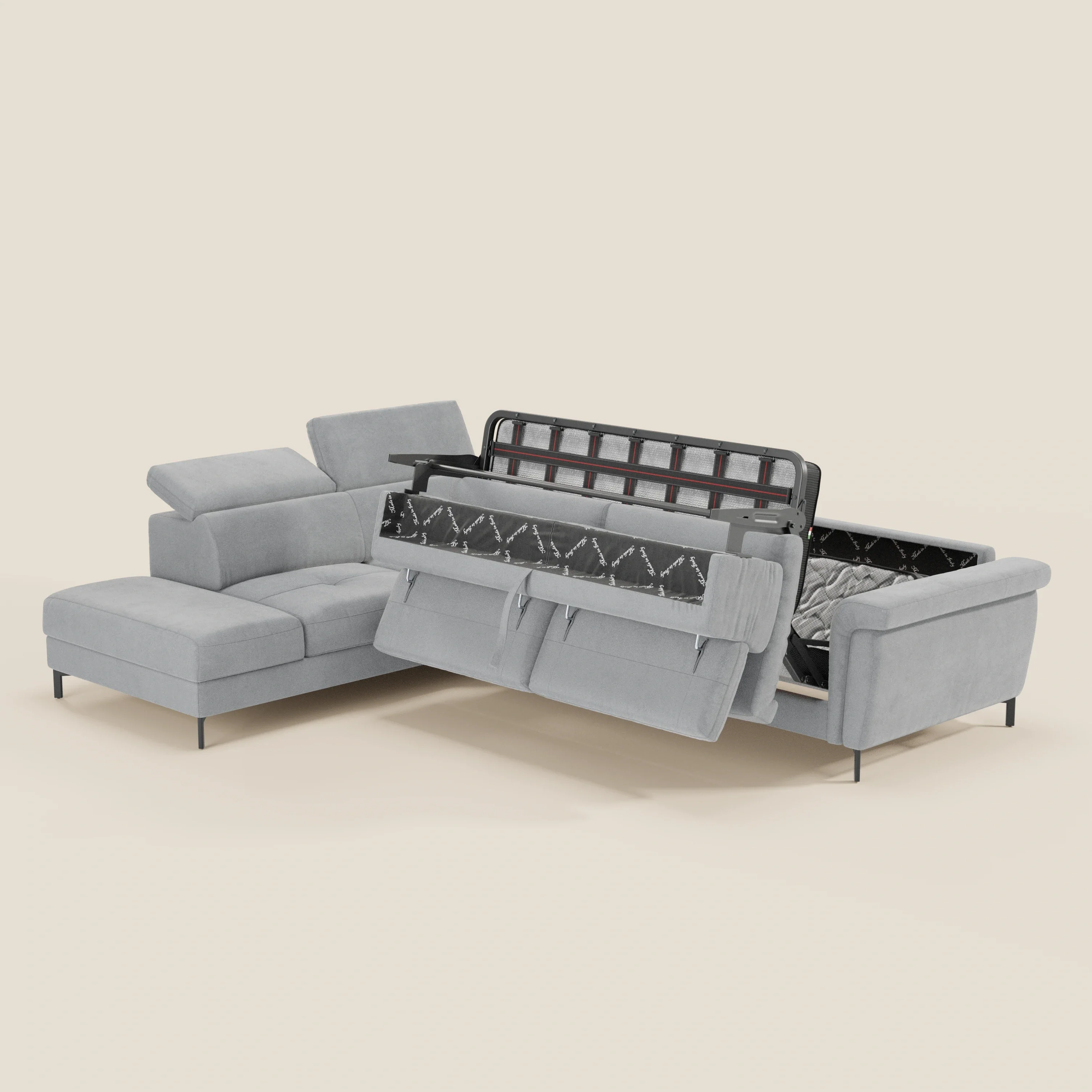 Capri canapé d'angle convertible avec Têtières Réglables et Matelas haute performance en Tissu Effet Velours Détachable T30 - Image 178