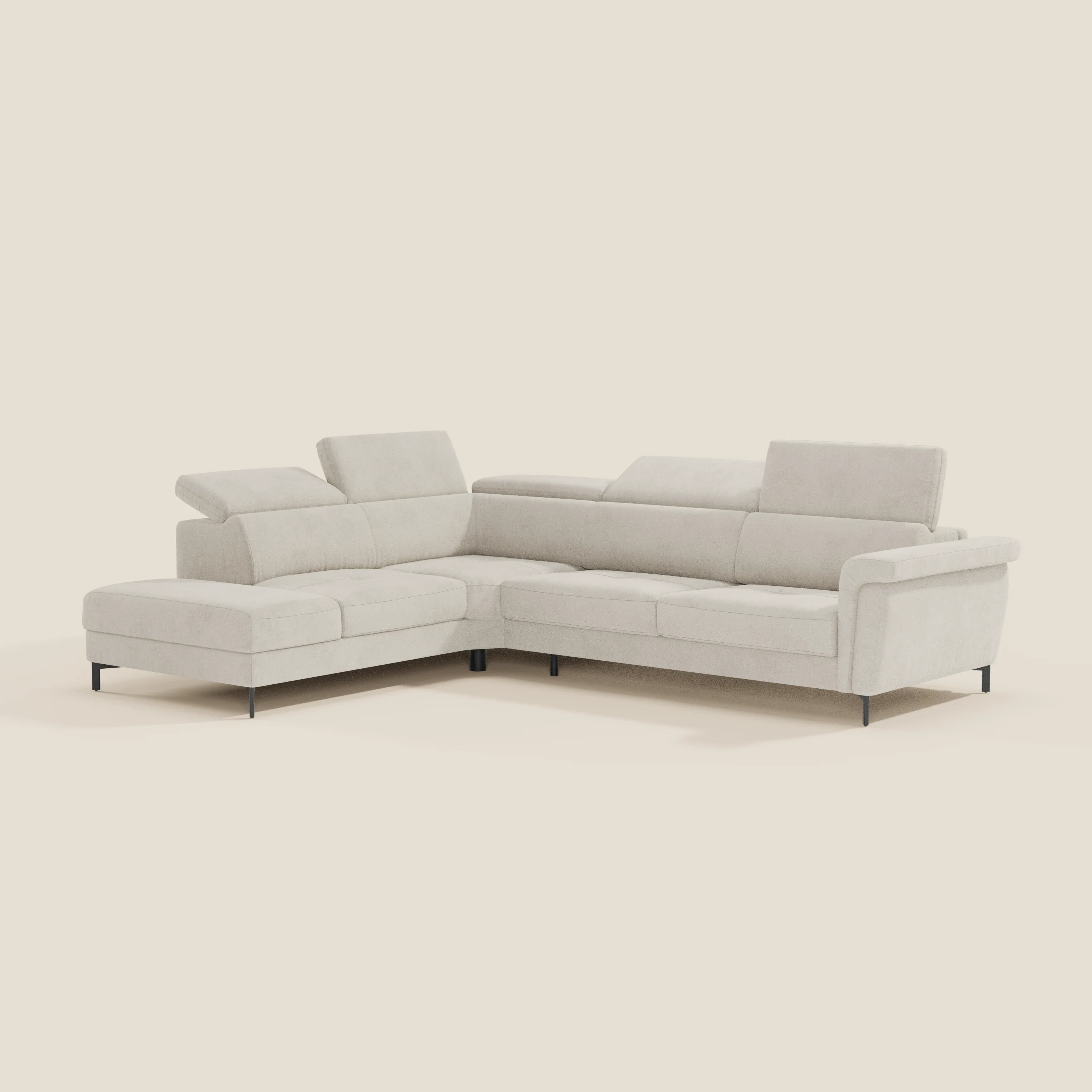Capri canapé d'angle convertible avec Têtières Réglables et Matelas haute performance en Tissu Effet Velours Détachable T30 - Image 18