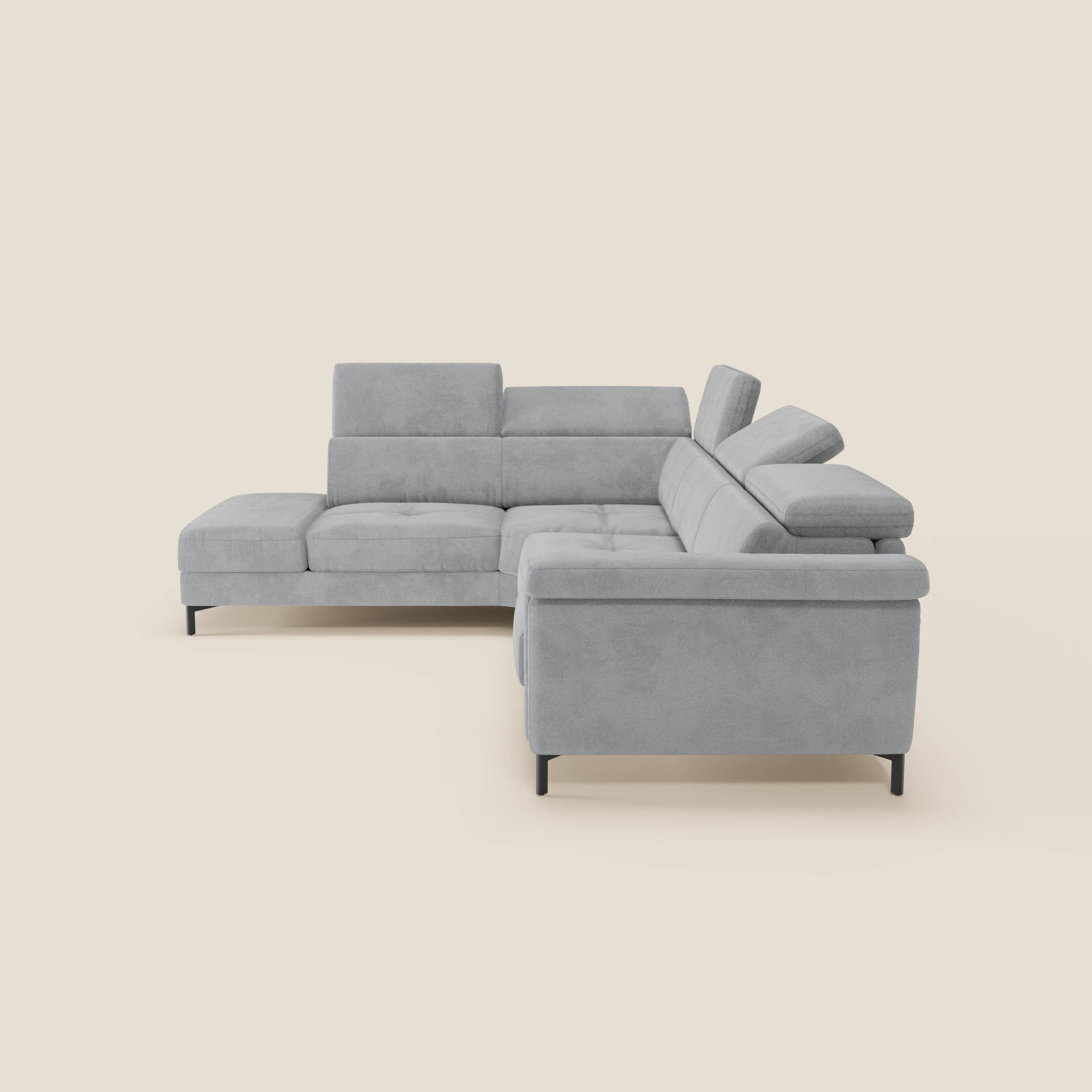 Capri canapé d'angle convertible avec Têtières Réglables et Matelas haute performance en Tissu Effet Velours Détachable T30 - Image 181