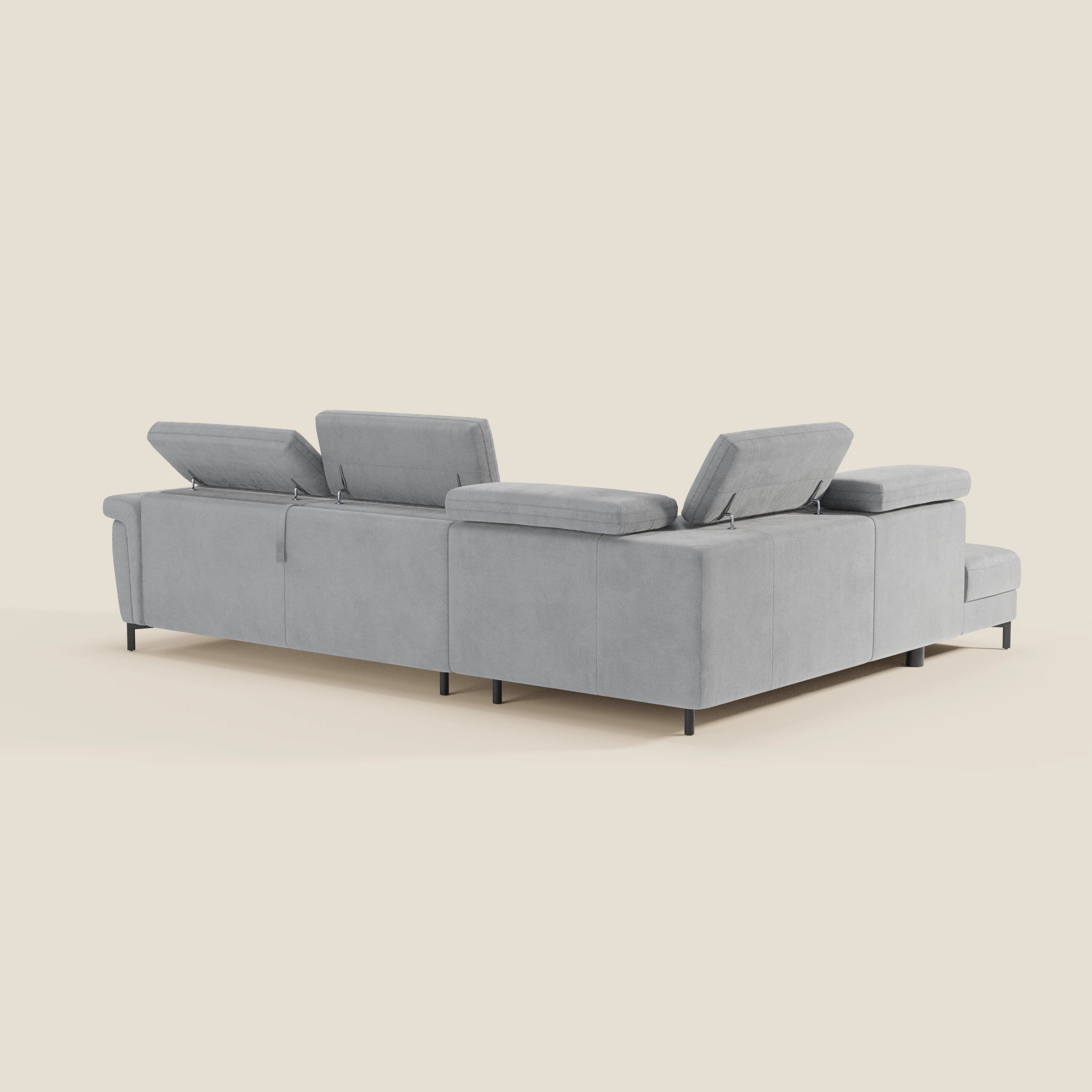 Capri canapé d'angle convertible avec Têtières Réglables et Matelas haute performance en Tissu Effet Velours Détachable T30 - Image 182