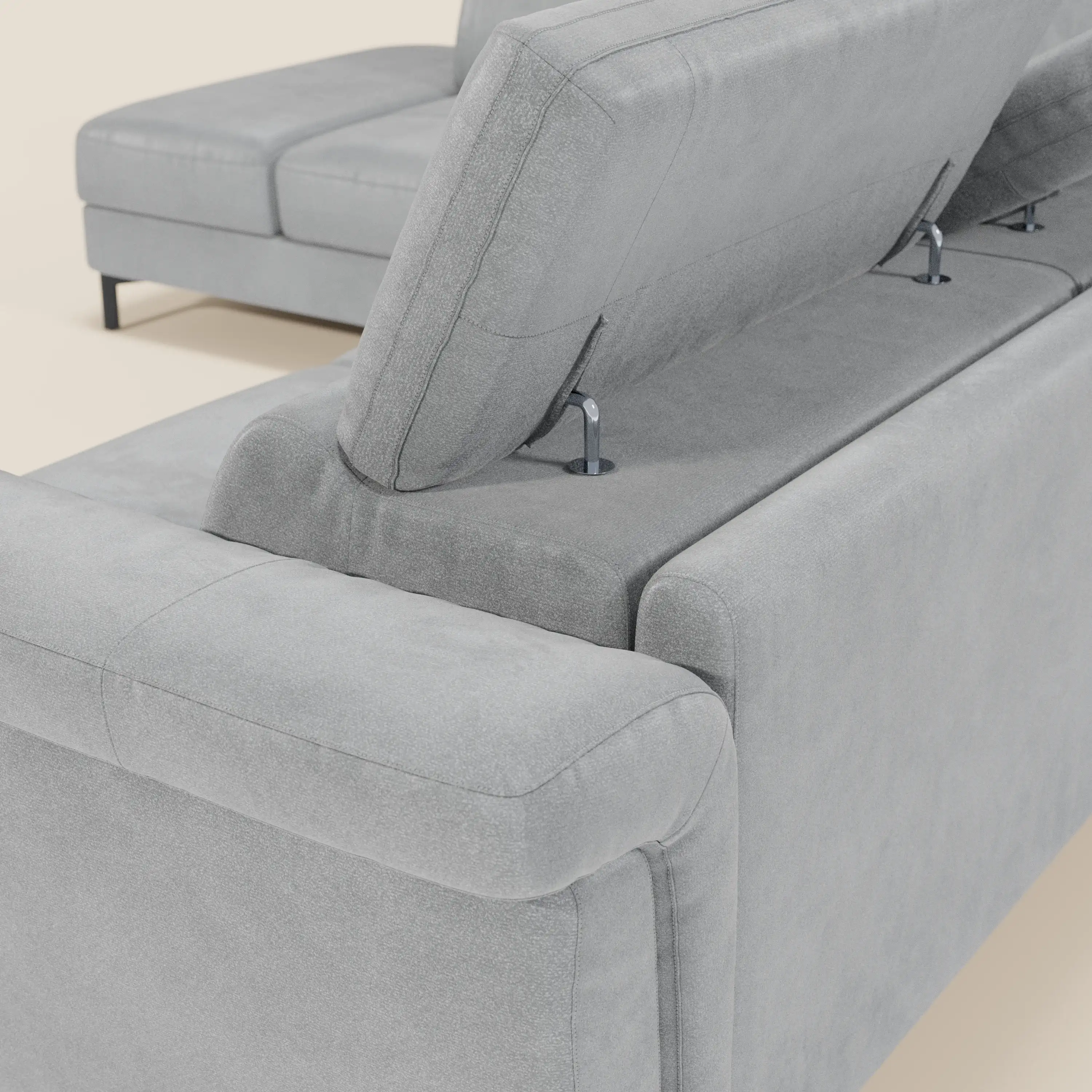 Capri canapé d'angle convertible avec Têtières Réglables et Matelas haute performance en Tissu Effet Velours Détachable T30 - Image 183