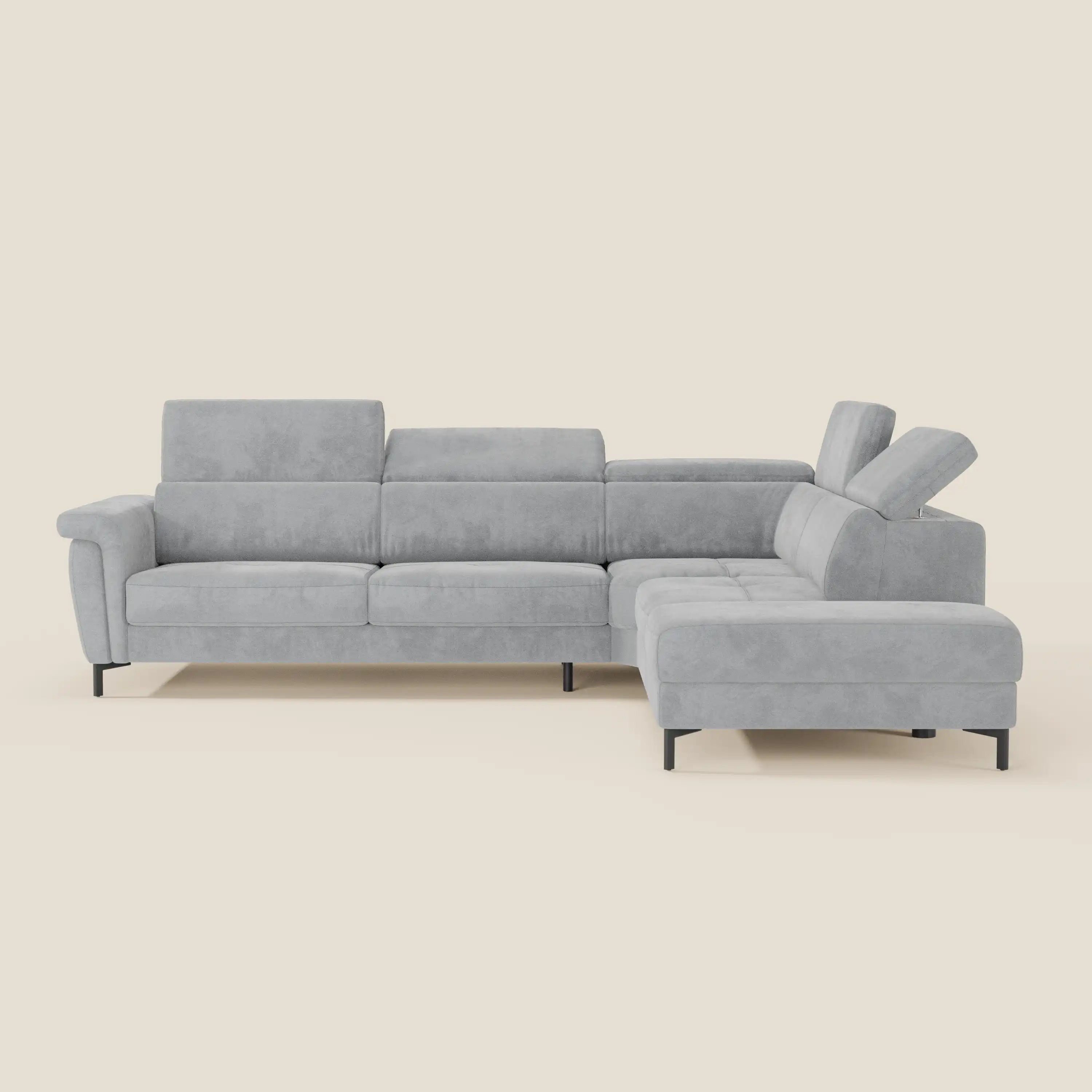 Capri canapé d'angle convertible avec Têtières Réglables et Matelas haute performance en Tissu Effet Velours Détachable T30 - Image 186