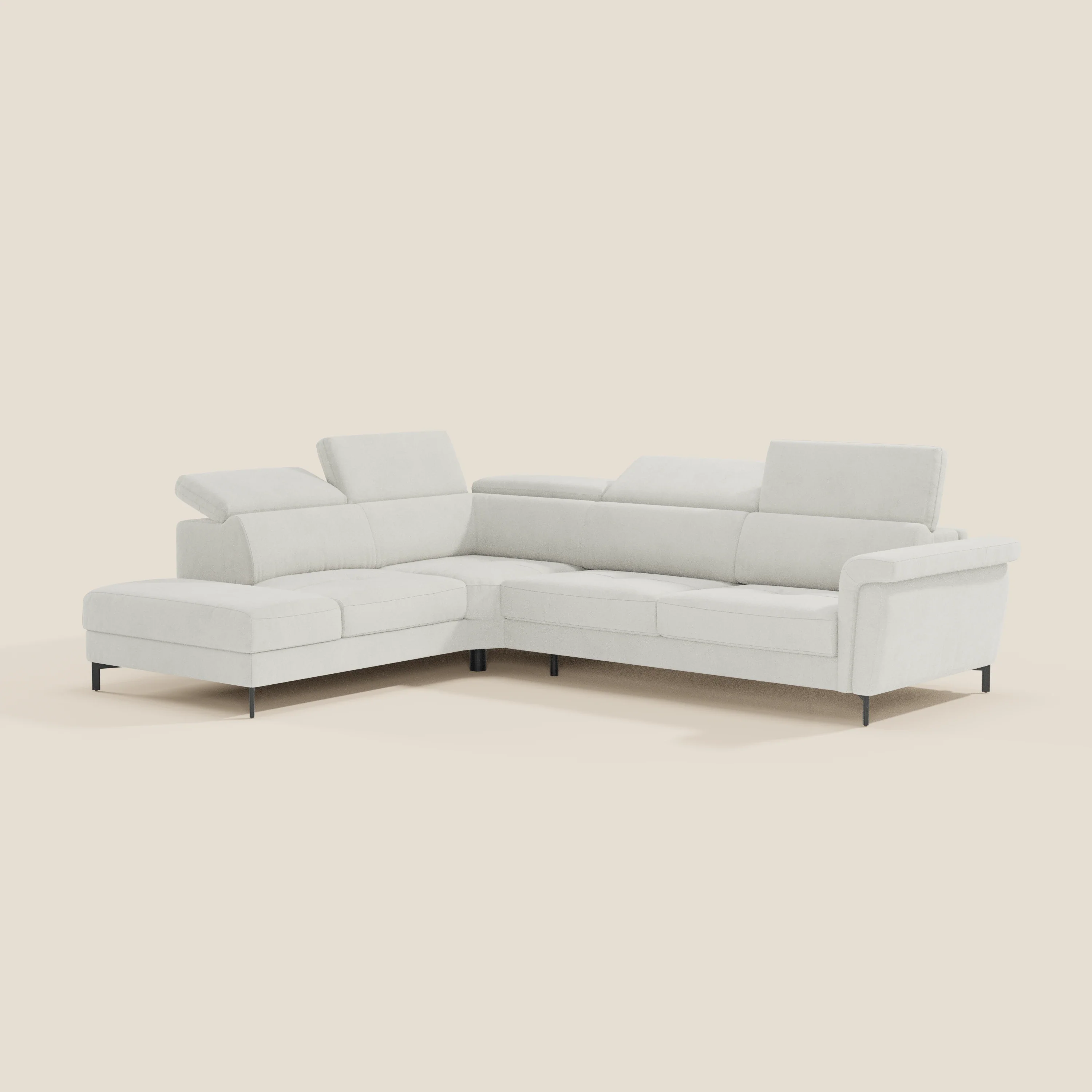 Capri canapé d'angle convertible avec Têtières Réglables et Matelas haute performance en Tissu Effet Velours Détachable T30 - Image 189