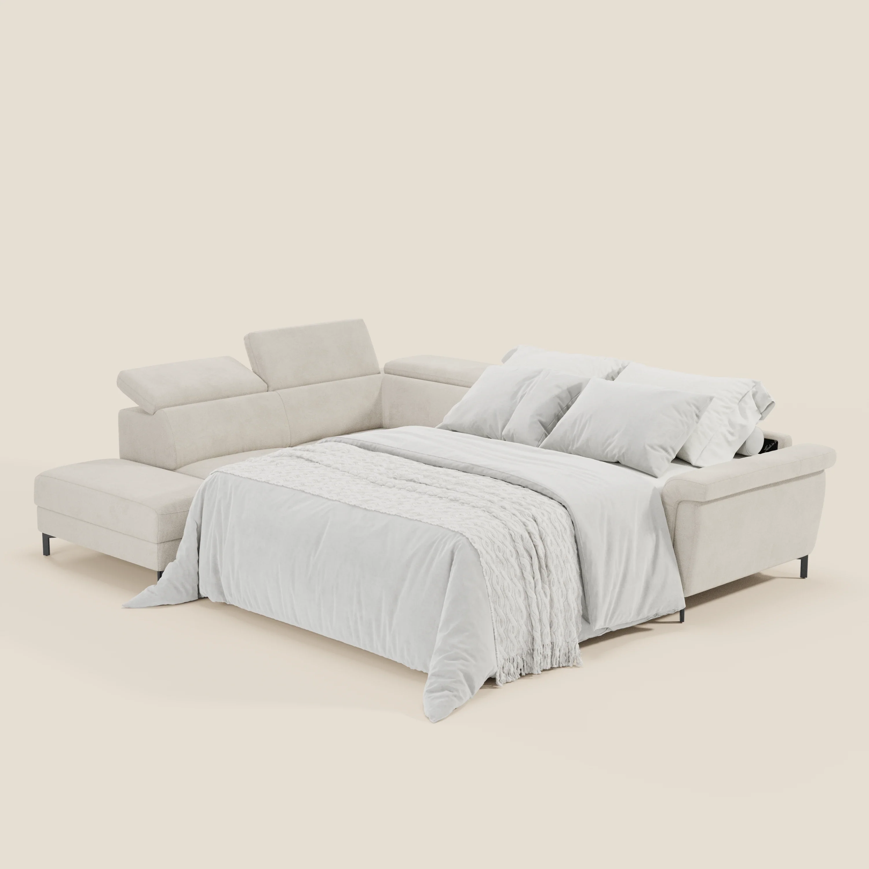 Capri canapé d'angle convertible avec Têtières Réglables et Matelas haute performance en Tissu Effet Velours Détachable T30 - Image 19