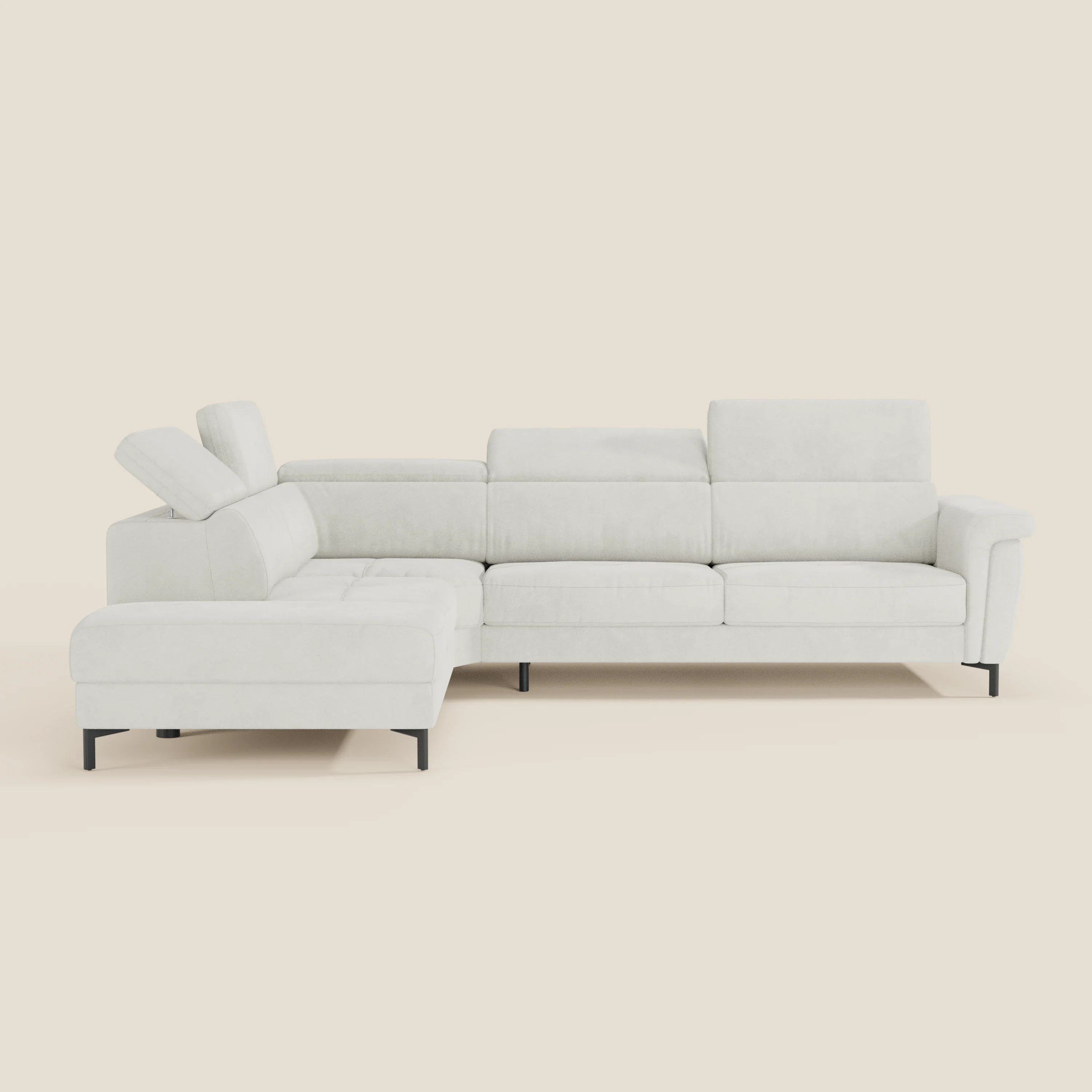 Capri canapé d'angle convertible avec Têtières Réglables et Matelas haute performance en Tissu Effet Velours Détachable T30 - Image 191