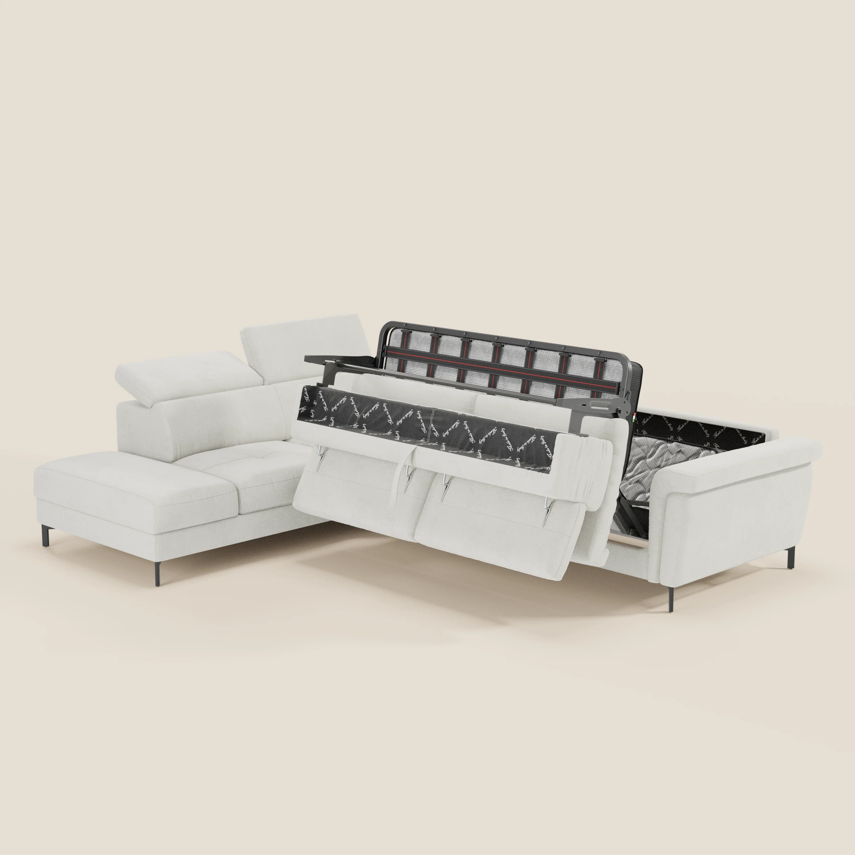 Capri canapé d'angle convertible avec Têtières Réglables et Matelas haute performance en Tissu Effet Velours Détachable T30 - Image 192