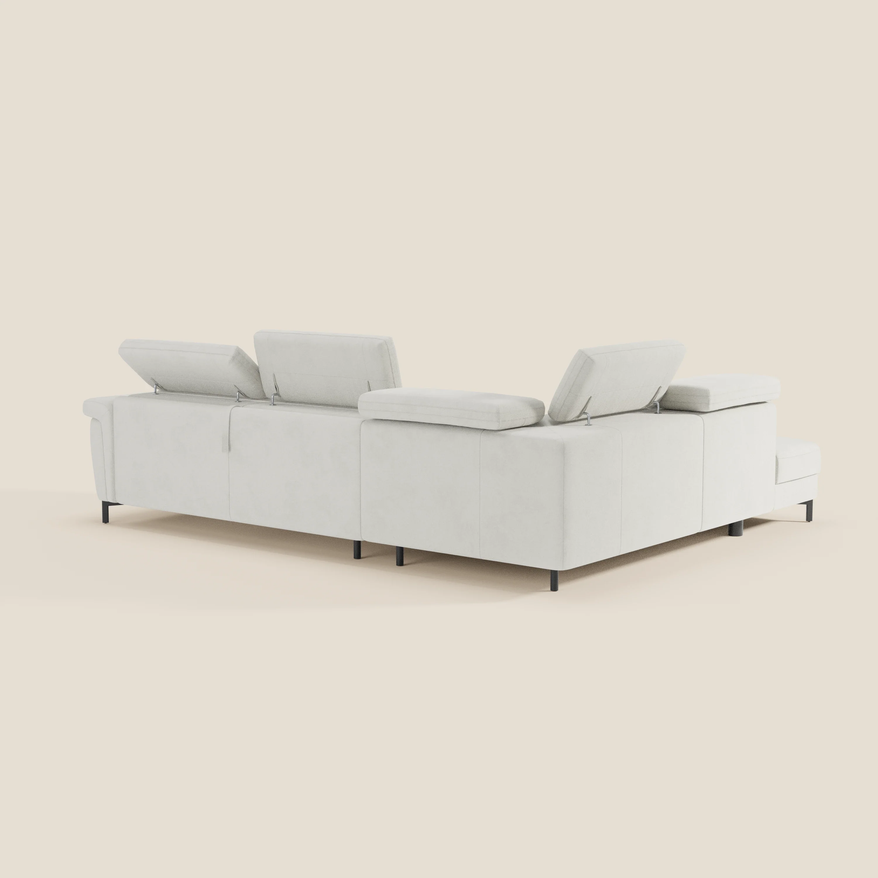 Capri canapé d'angle convertible avec Têtières Réglables et Matelas haute performance en Tissu Effet Velours Détachable T30 - Image 196