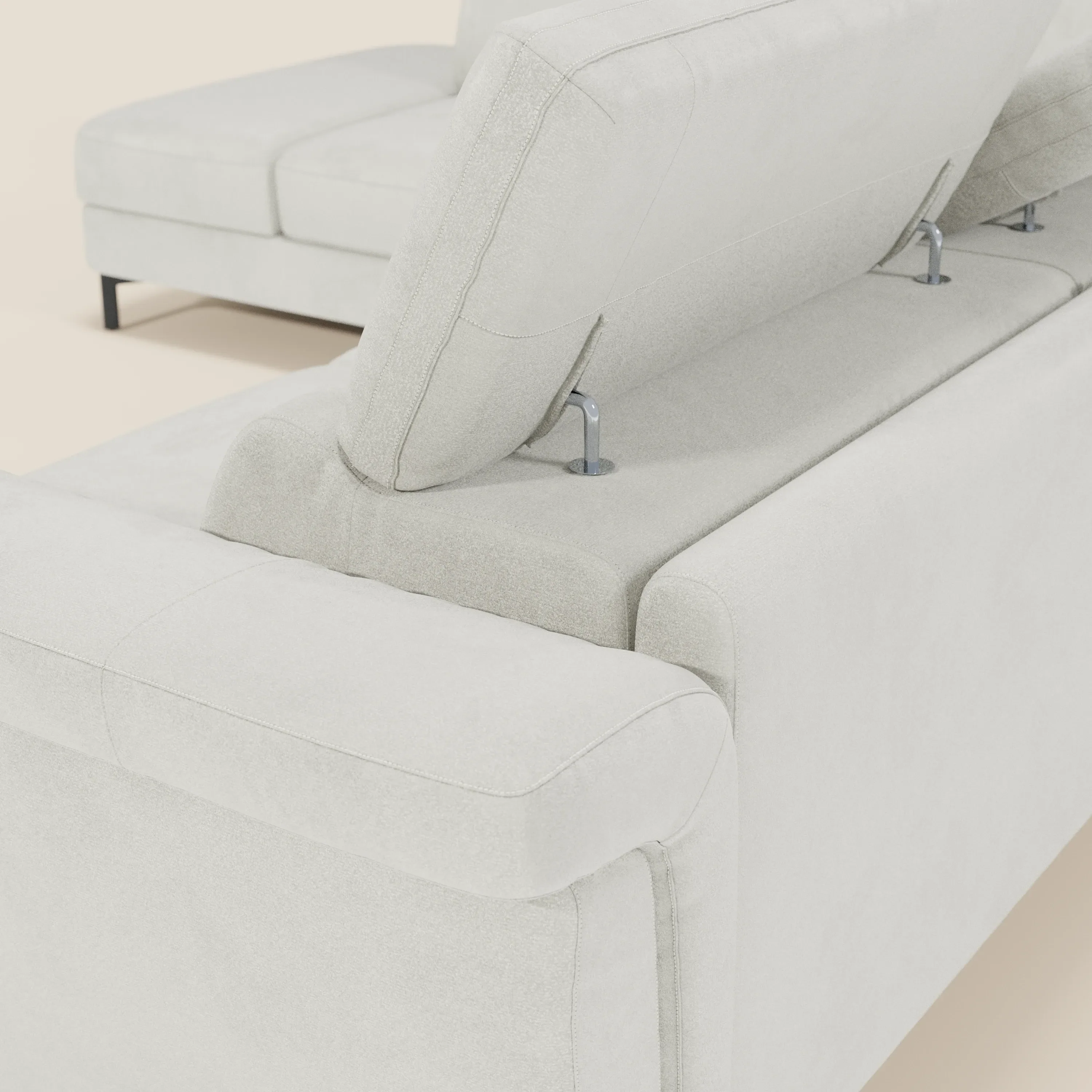 Capri canapé d'angle convertible avec Têtières Réglables et Matelas haute performance en Tissu Effet Velours Détachable T30 - Image 197