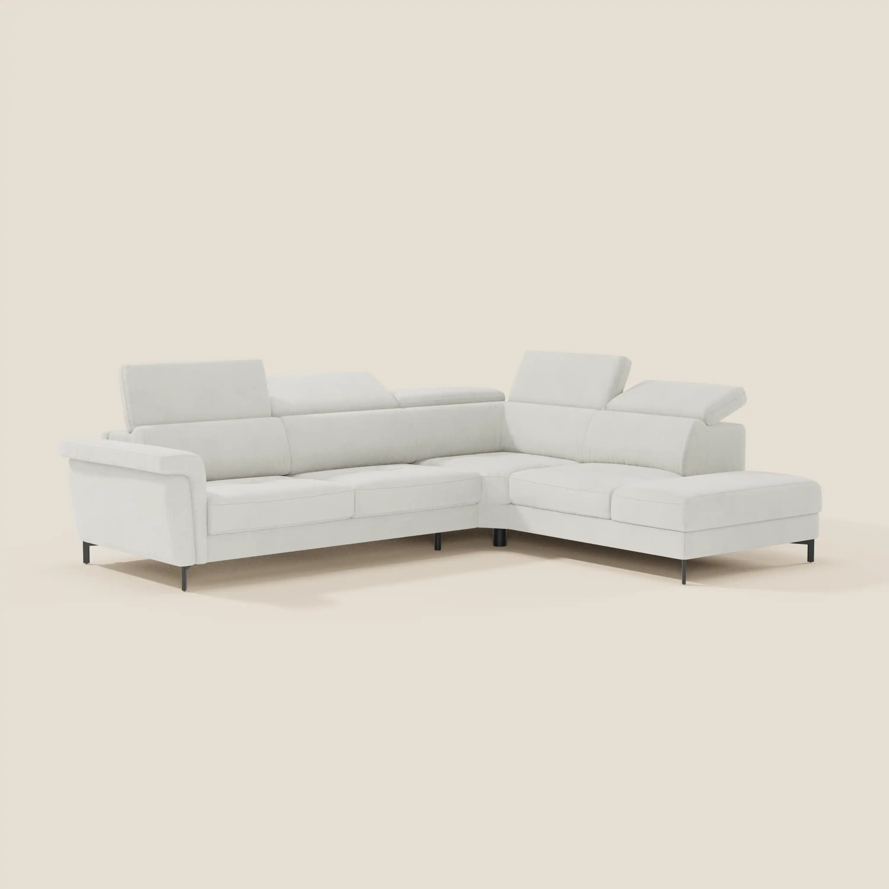 Capri canapé d'angle convertible avec Têtières Réglables et Matelas haute performance en Tissu Effet Velours Détachable T30 - Image 199