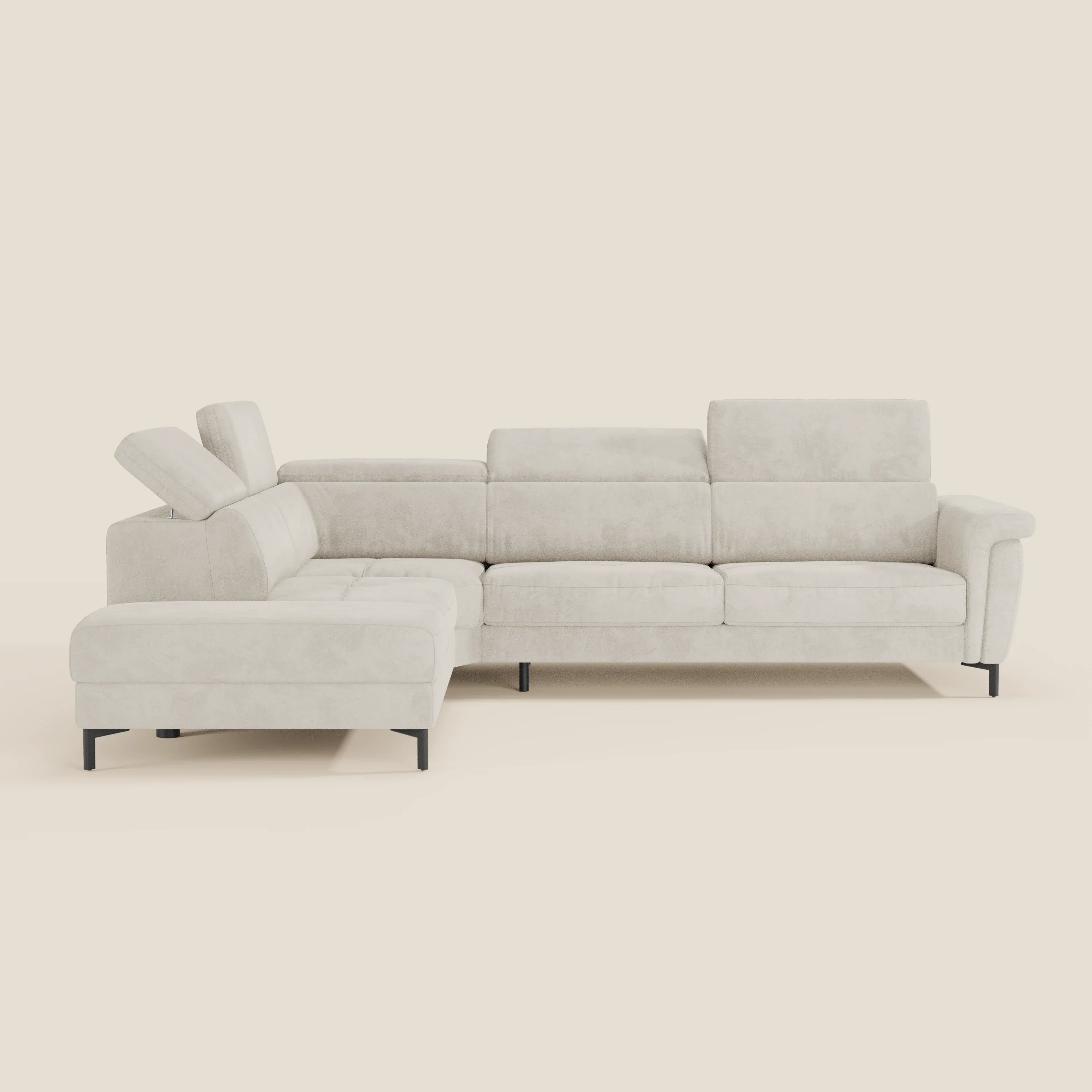 Capri canapé d'angle convertible avec Têtières Réglables et Matelas haute performance en Tissu Effet Velours Détachable T30 - Image 20