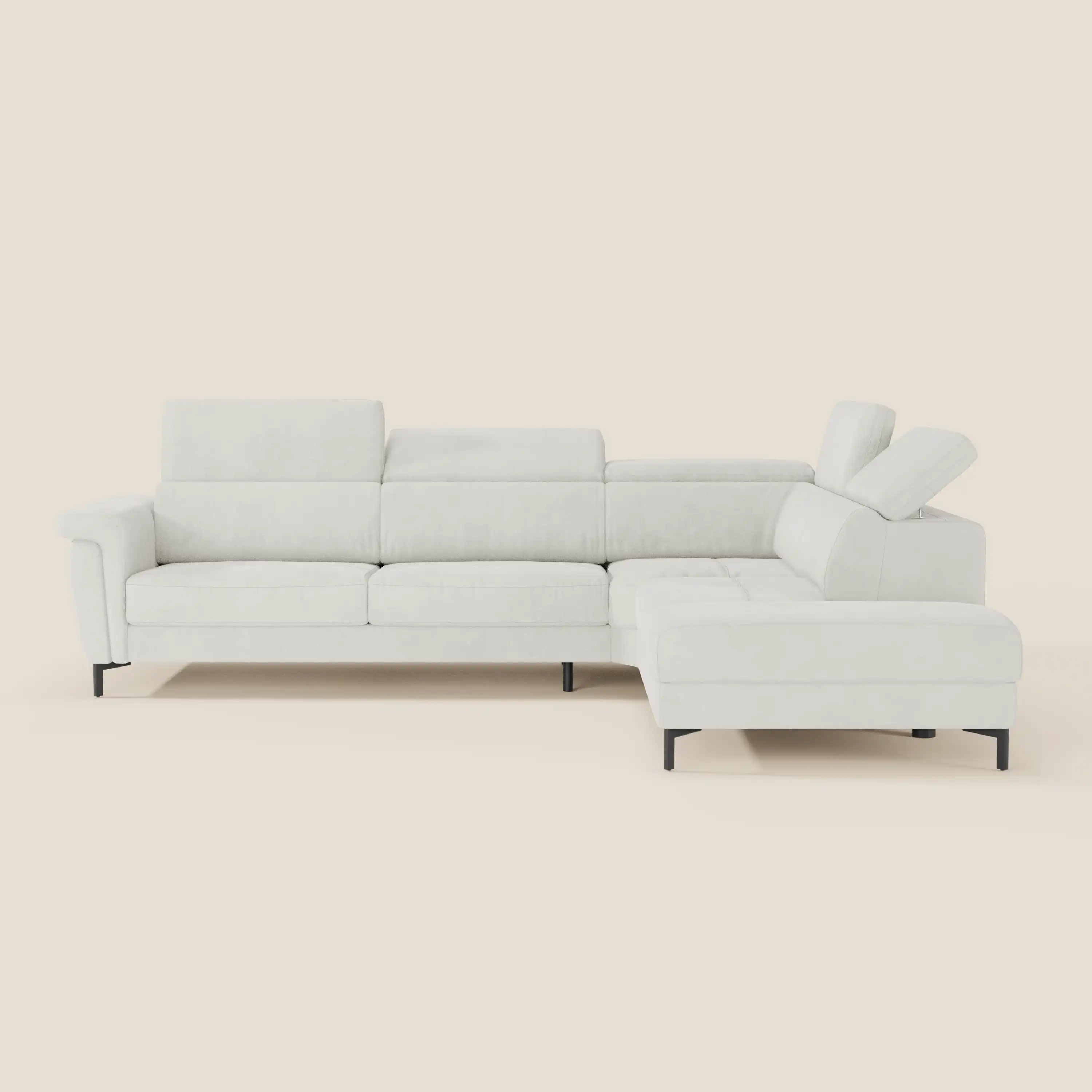 Capri canapé d'angle convertible avec Têtières Réglables et Matelas haute performance en Tissu Effet Velours Détachable T30 - Image 200