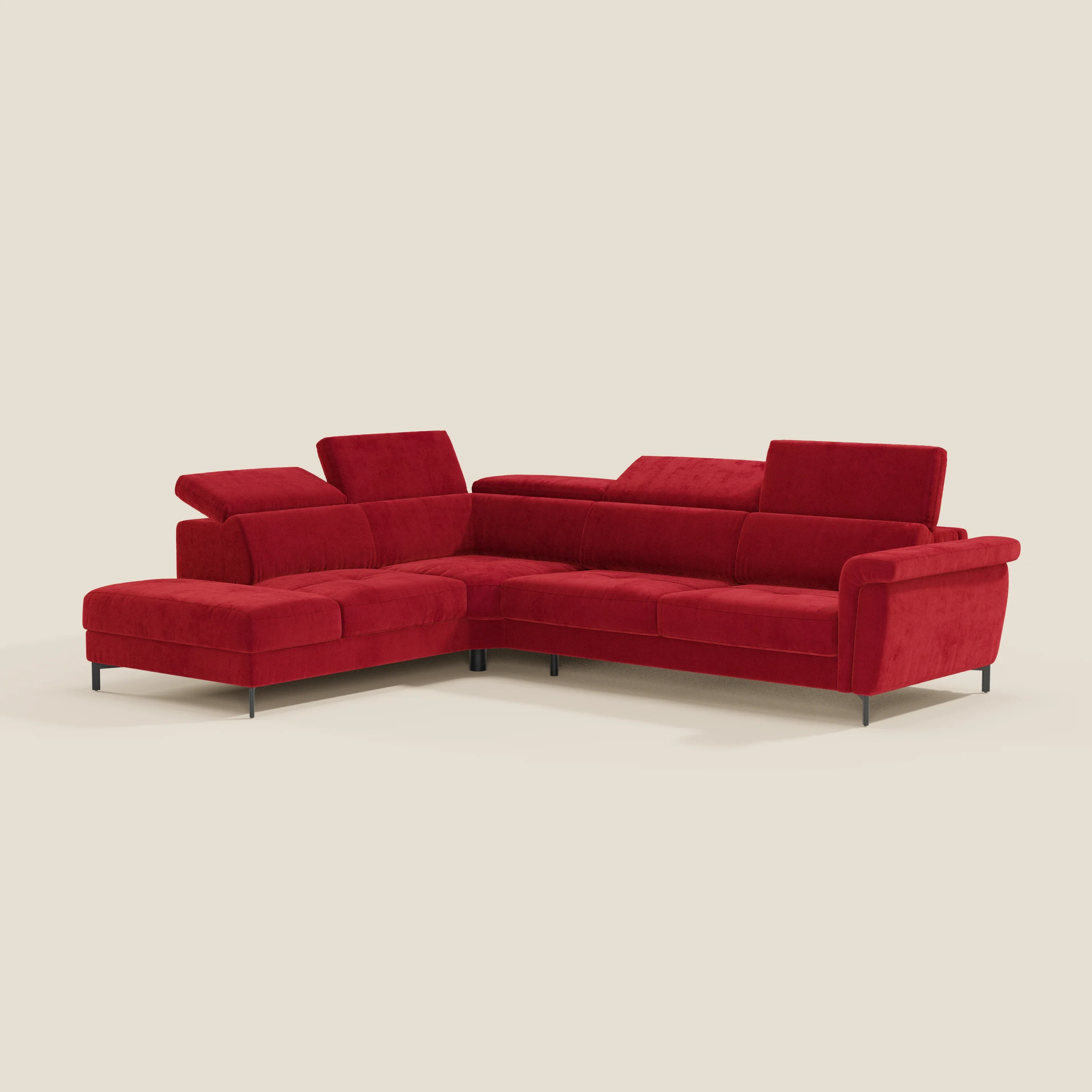 Capri canapé d'angle convertible avec Têtières Réglables et Matelas haute performance en Tissu Effet Velours Détachable T30 - Image 203