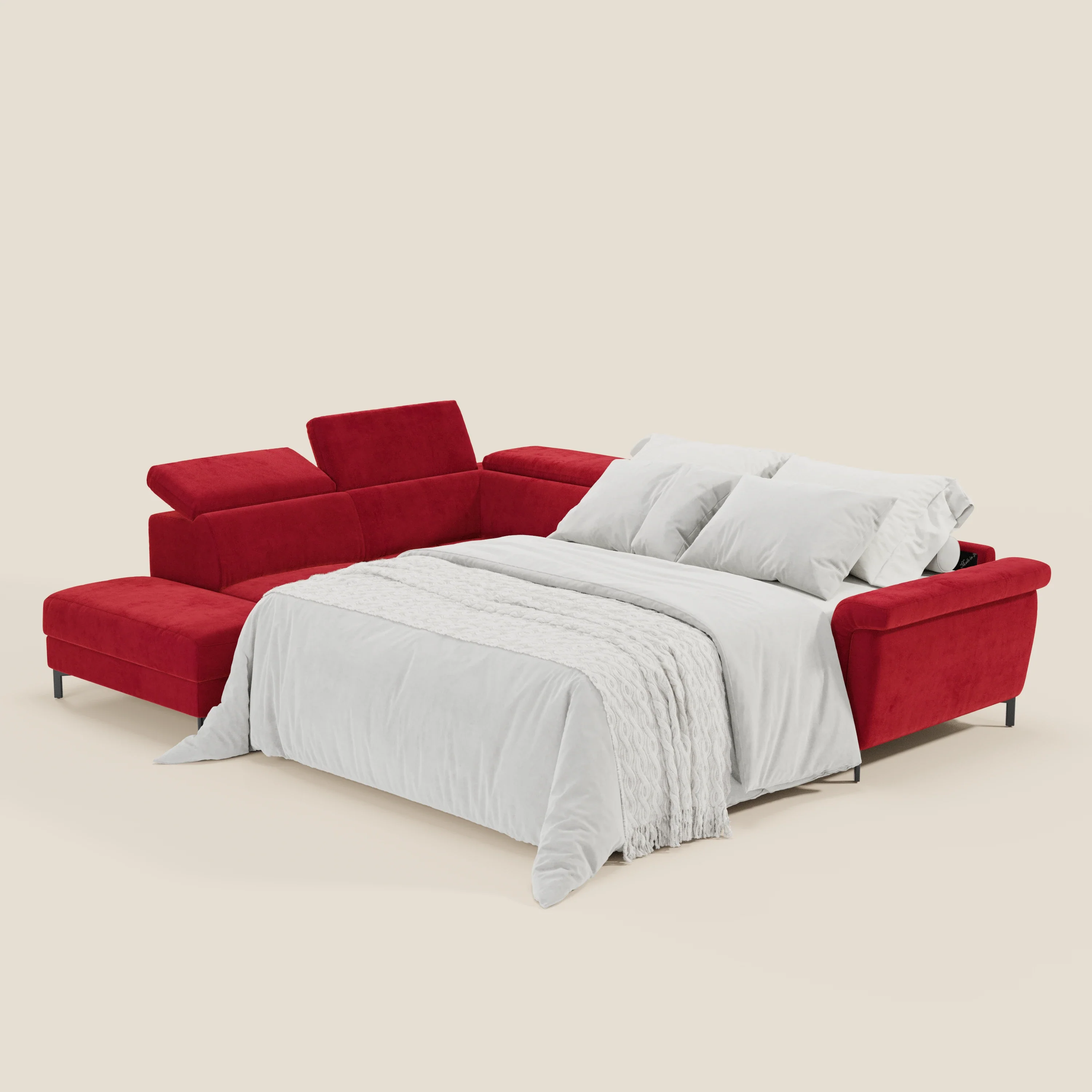 Capri canapé d'angle convertible avec Têtières Réglables et Matelas haute performance en Tissu Effet Velours Détachable T30 - Image 204