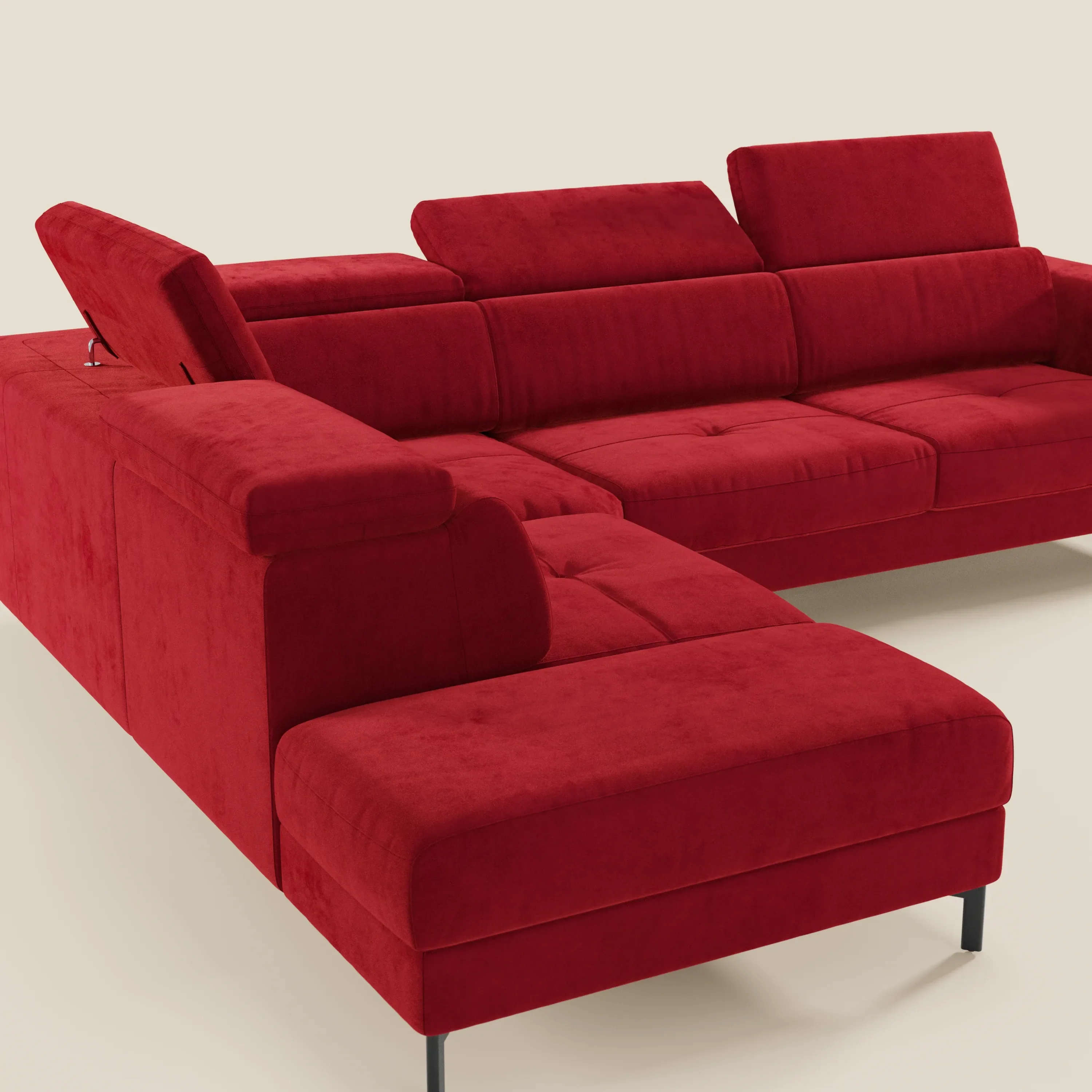 Capri canapé d'angle convertible avec Têtières Réglables et Matelas haute performance en Tissu Effet Velours Détachable T30 - Image 207