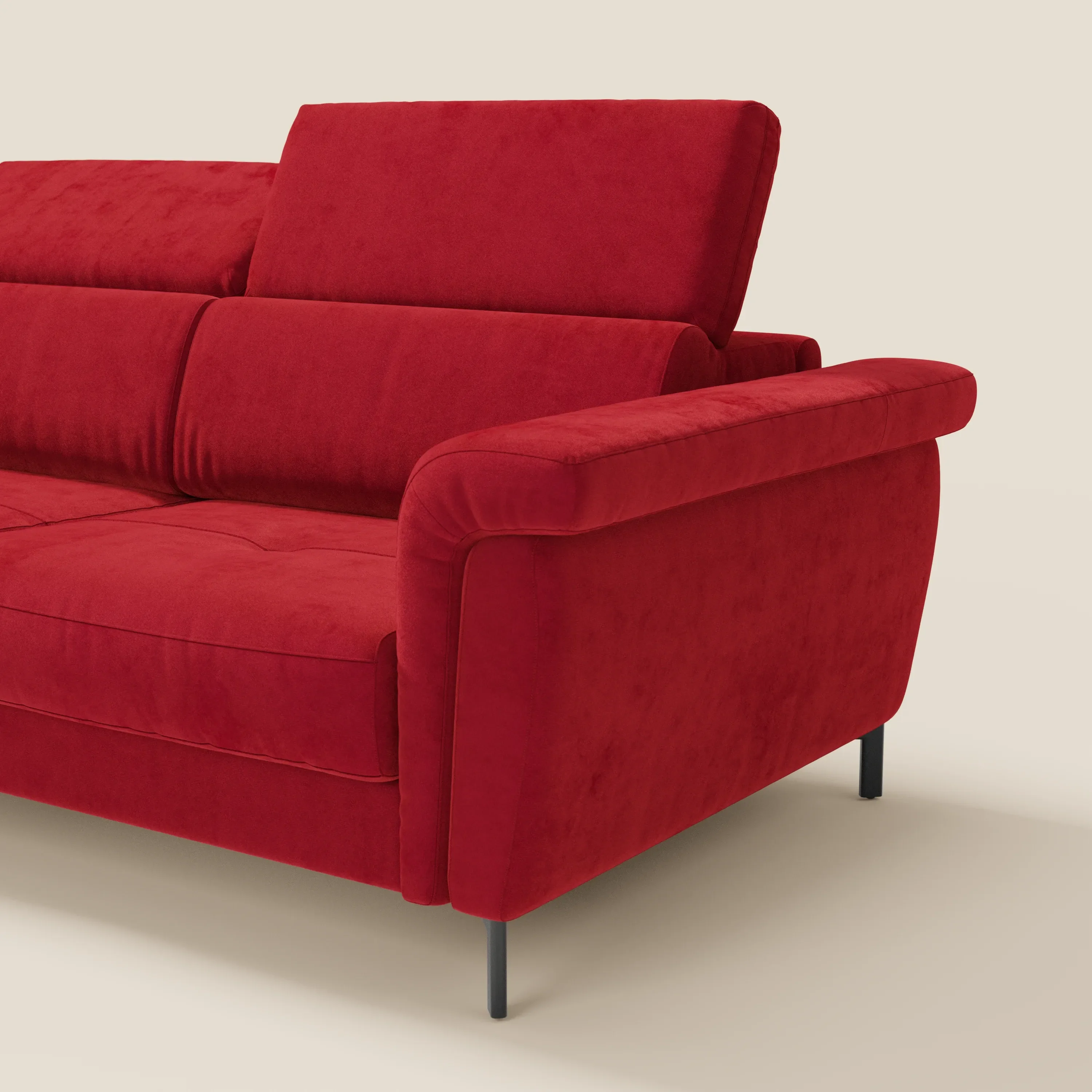 Capri canapé d'angle convertible avec Têtières Réglables et Matelas haute performance en Tissu Effet Velours Détachable T30 - Image 208
