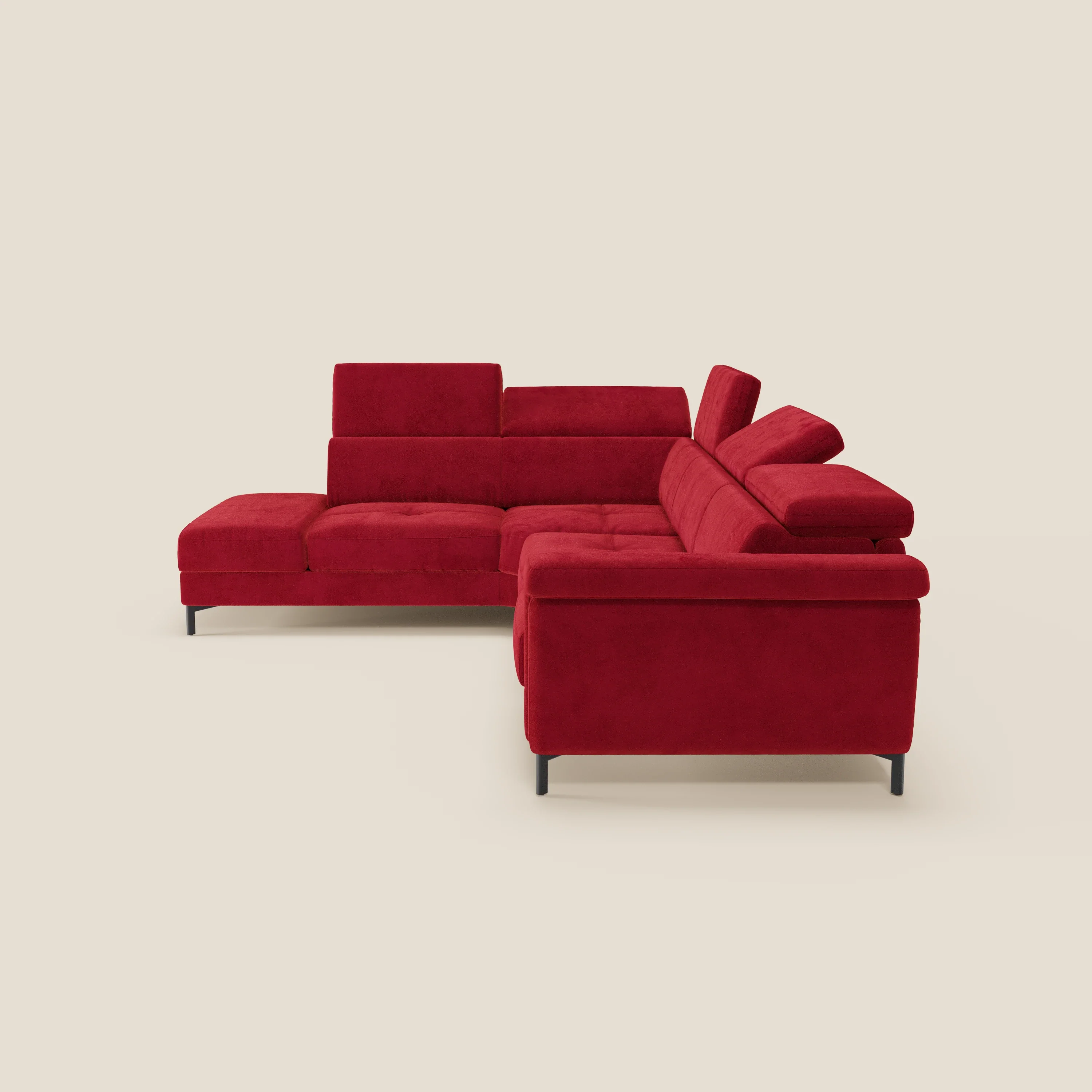 Capri canapé d'angle convertible avec Têtières Réglables et Matelas haute performance en Tissu Effet Velours Détachable T30 - Image 209