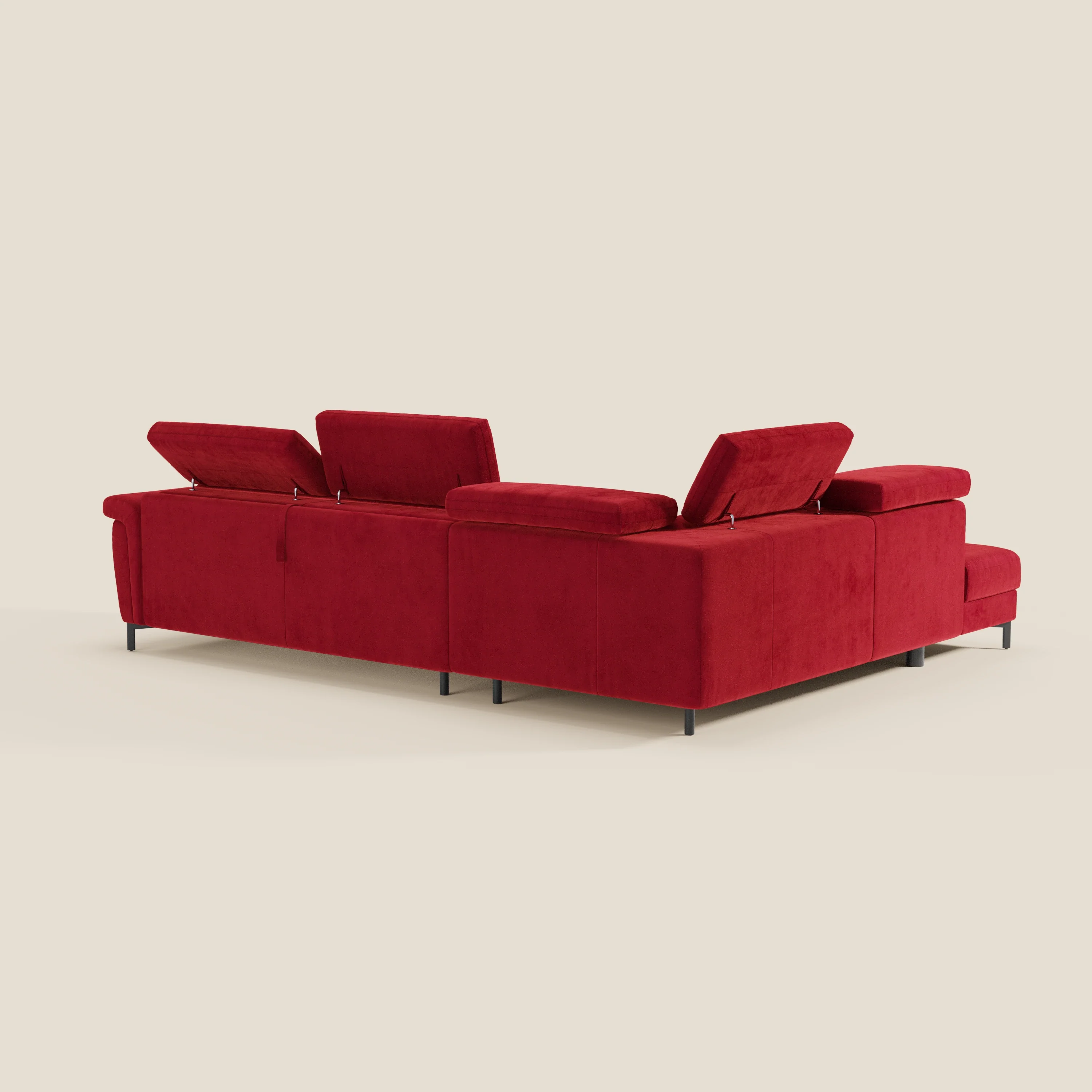 Capri canapé d'angle convertible avec Têtières Réglables et Matelas haute performance en Tissu Effet Velours Détachable T30 - Image 210