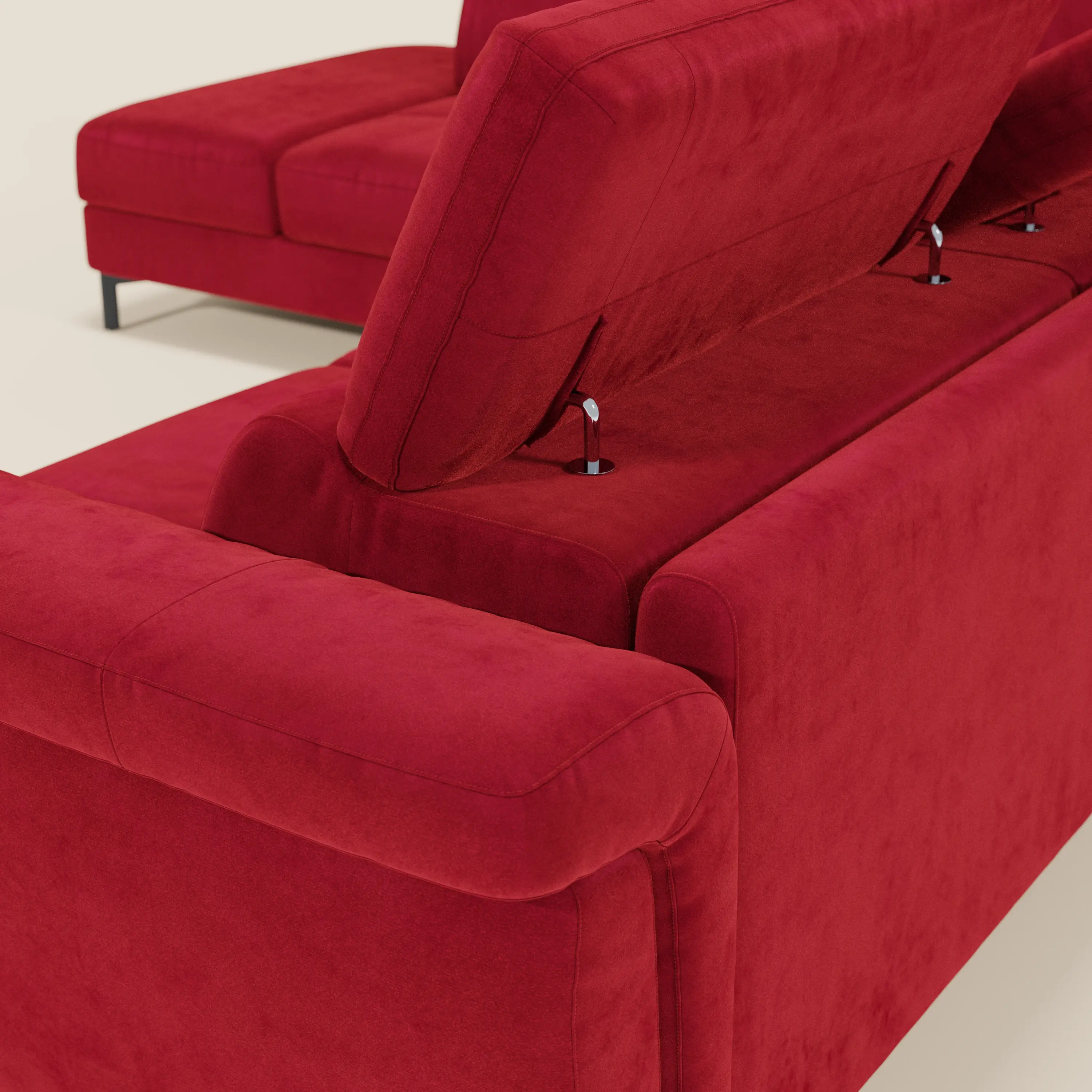 Capri canapé d'angle convertible avec Têtières Réglables et Matelas haute performance en Tissu Effet Velours Détachable T30 - Image 211