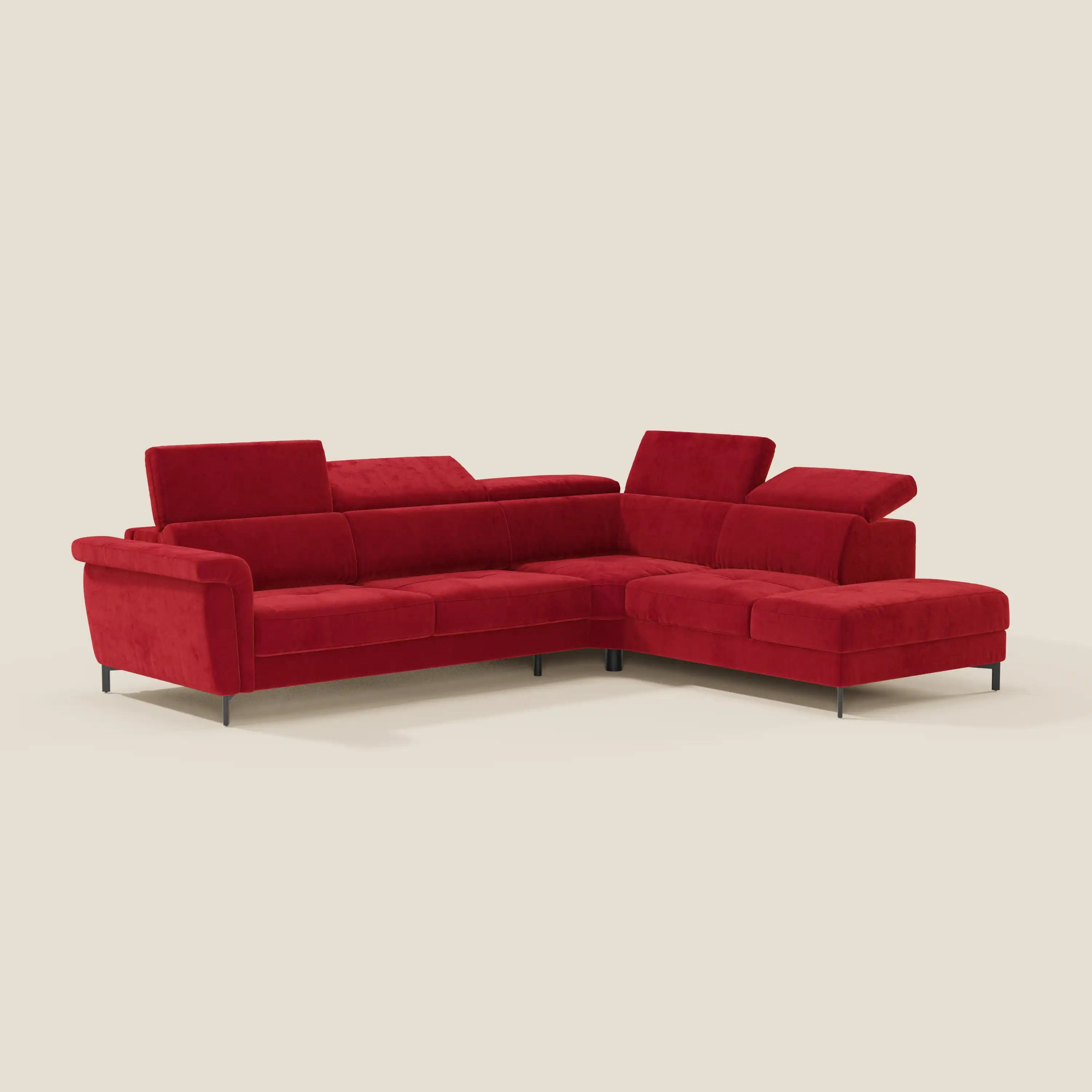Capri canapé d'angle convertible avec Têtières Réglables et Matelas haute performance en Tissu Effet Velours Détachable T30 - Image 213