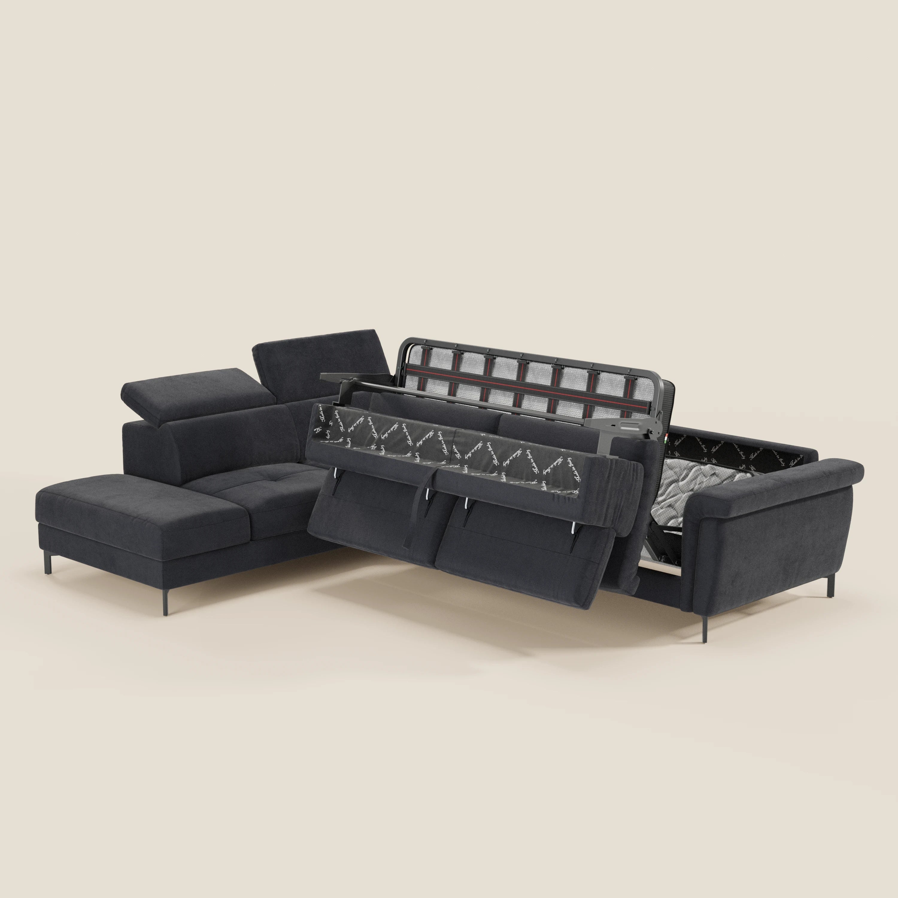 Capri canapé d'angle convertible avec Têtières Réglables et Matelas haute performance en Tissu Effet Velours Détachable T30 - Image 220