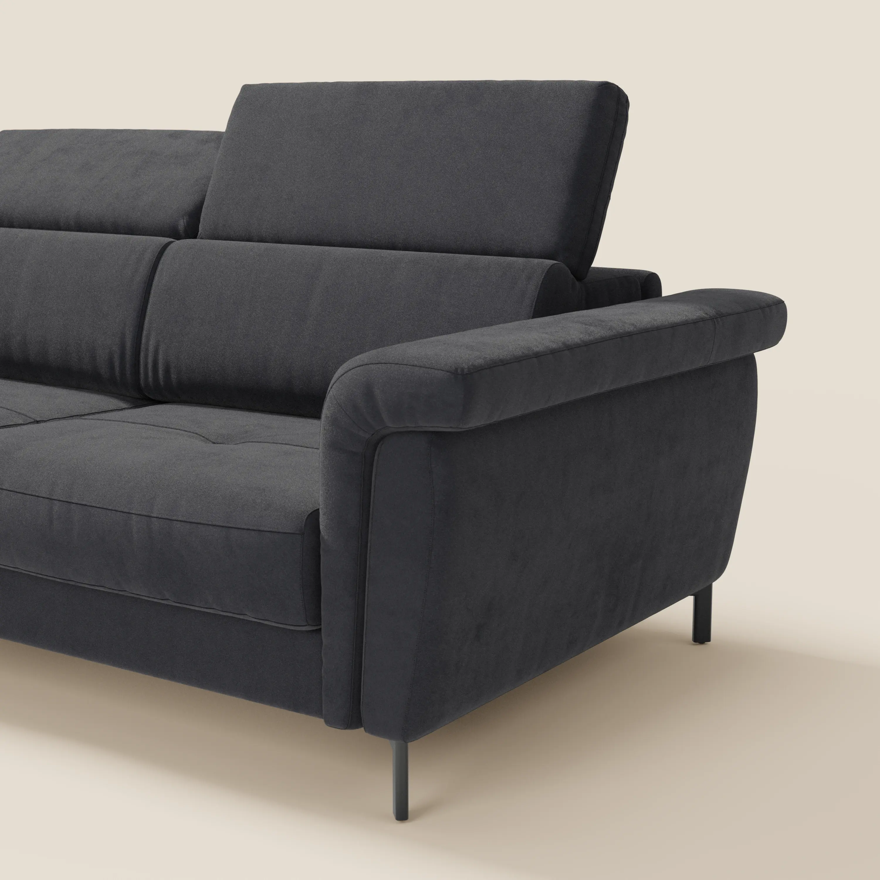 Capri canapé d'angle convertible avec Têtières Réglables et Matelas haute performance en Tissu Effet Velours Détachable T30 - Image 222