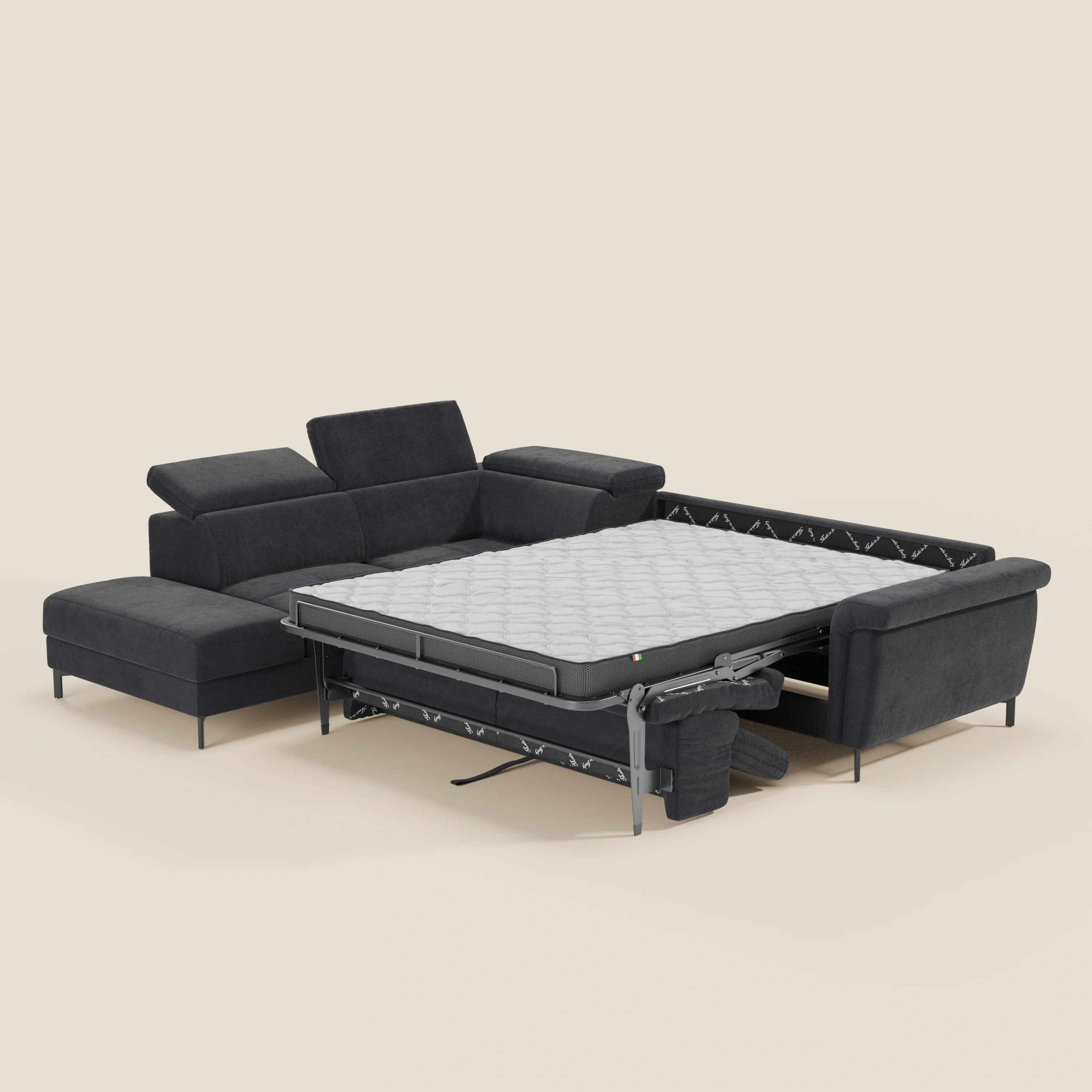 Capri canapé d'angle convertible avec Têtières Réglables et Matelas haute performance en Tissu Effet Velours Détachable T30 - Image 226