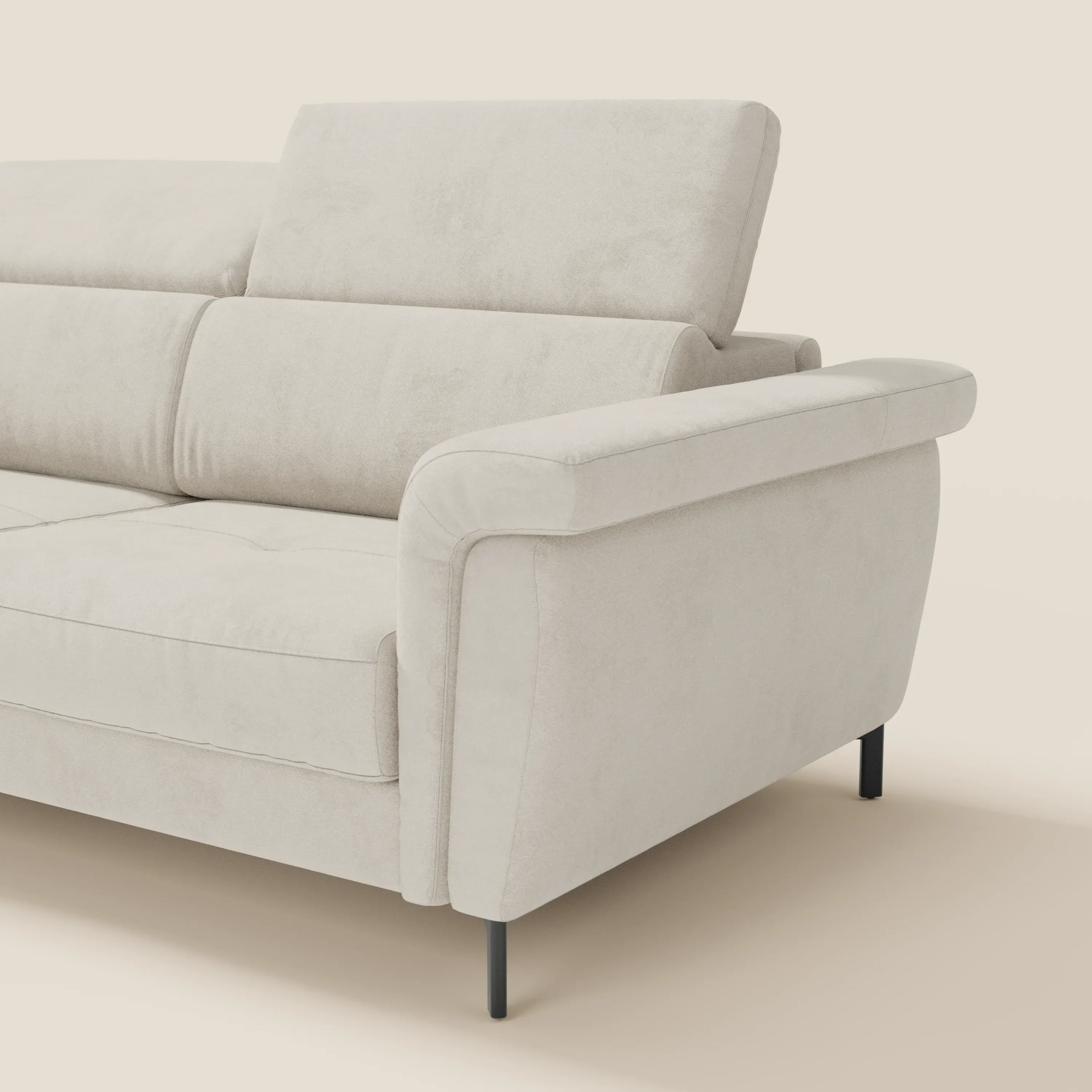 Capri canapé d'angle convertible avec Têtières Réglables et Matelas haute performance en Tissu Effet Velours Détachable T30 - Image 23