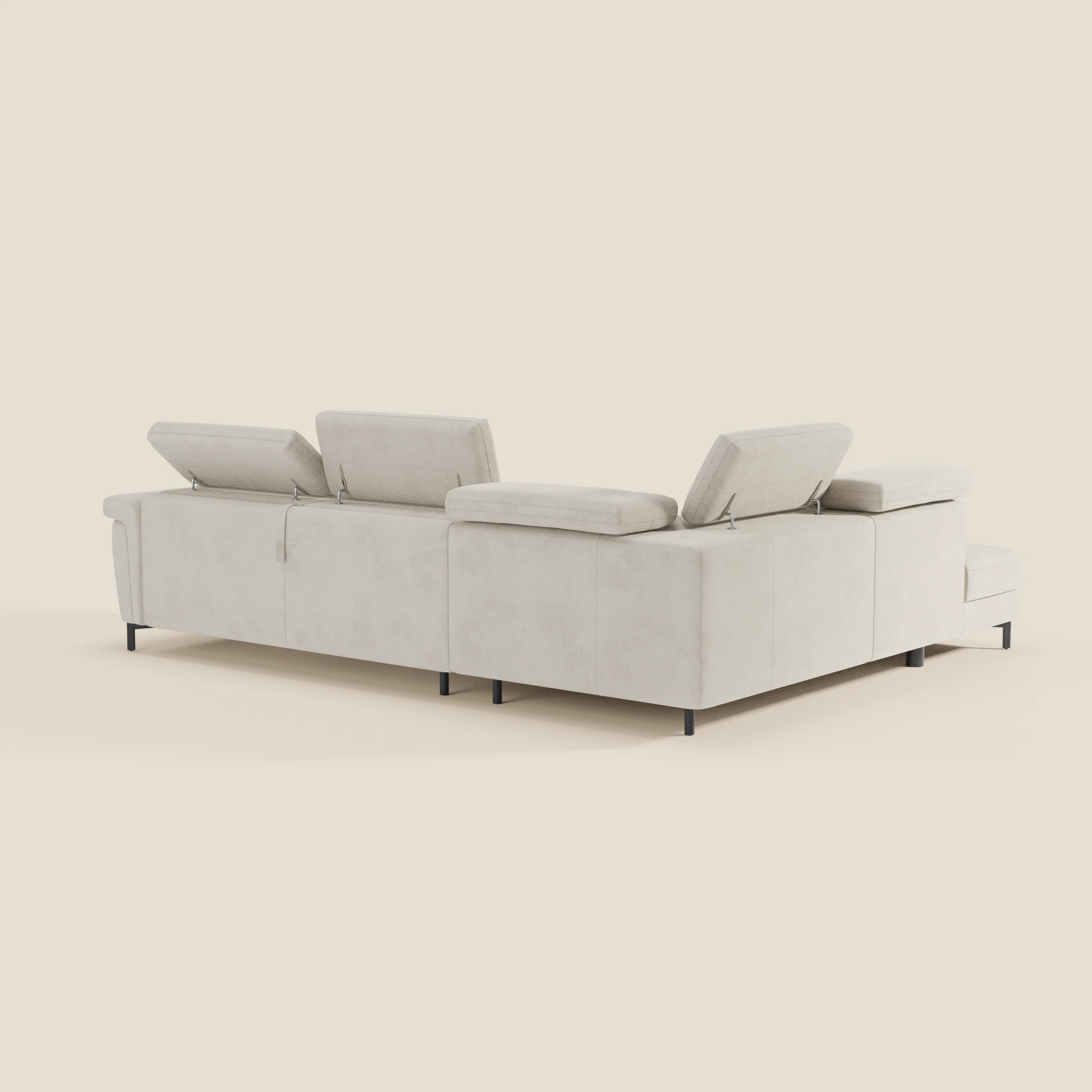 Capri canapé d'angle convertible avec Têtières Réglables et Matelas haute performance en Tissu Effet Velours Détachable T30 - Image 25