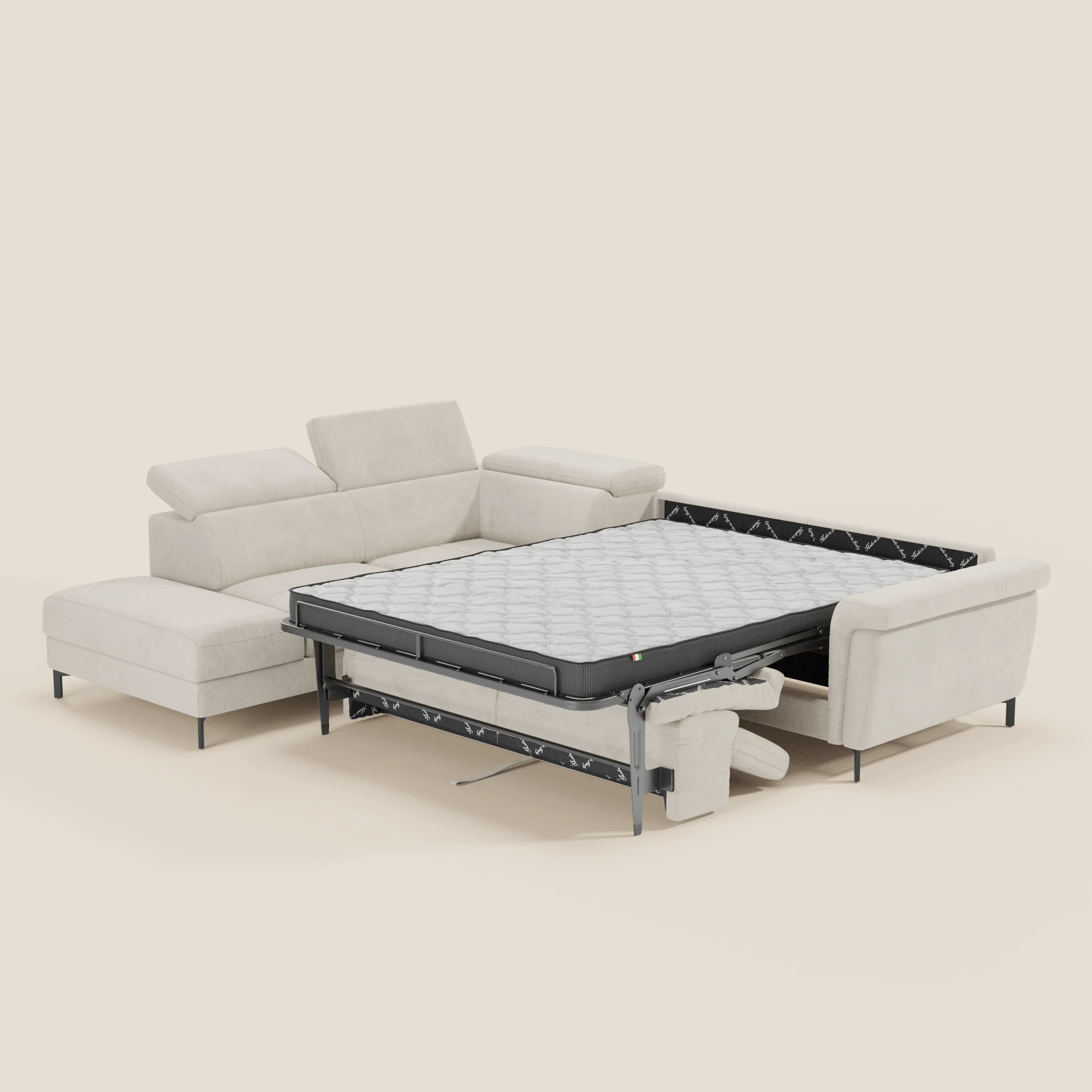 Capri canapé d'angle convertible avec Têtières Réglables et Matelas haute performance en Tissu Effet Velours Détachable T30 - Image 27