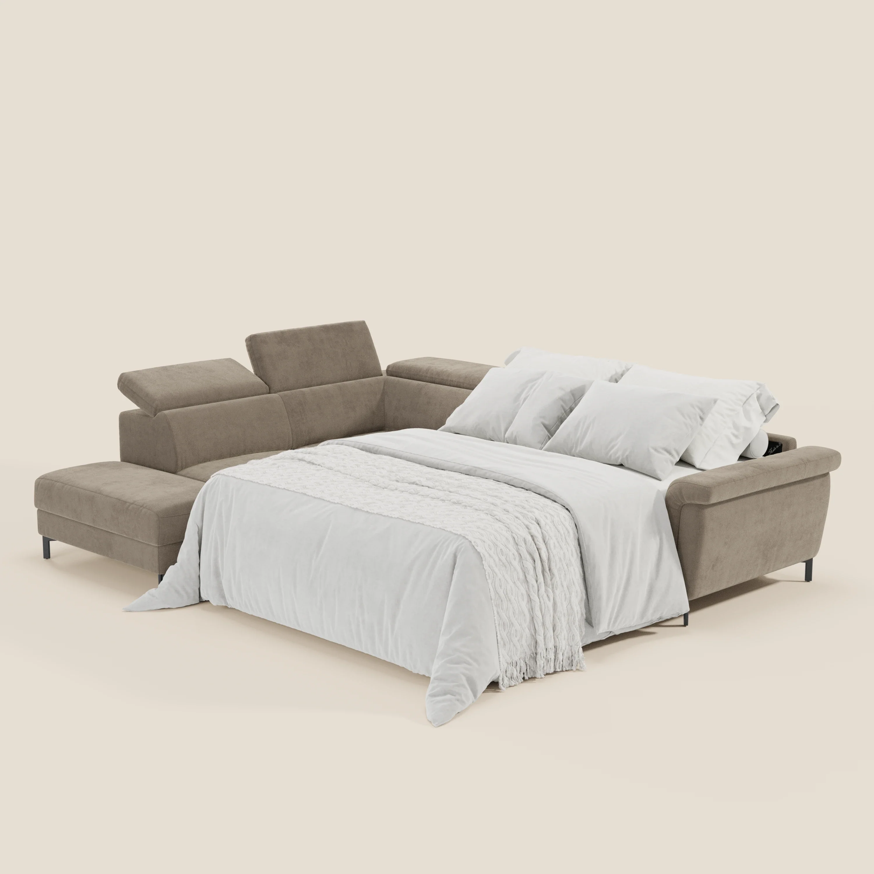 Capri canapé d'angle convertible avec Têtières Réglables et Matelas haute performance en Tissu Effet Velours Détachable T30 - Image 33