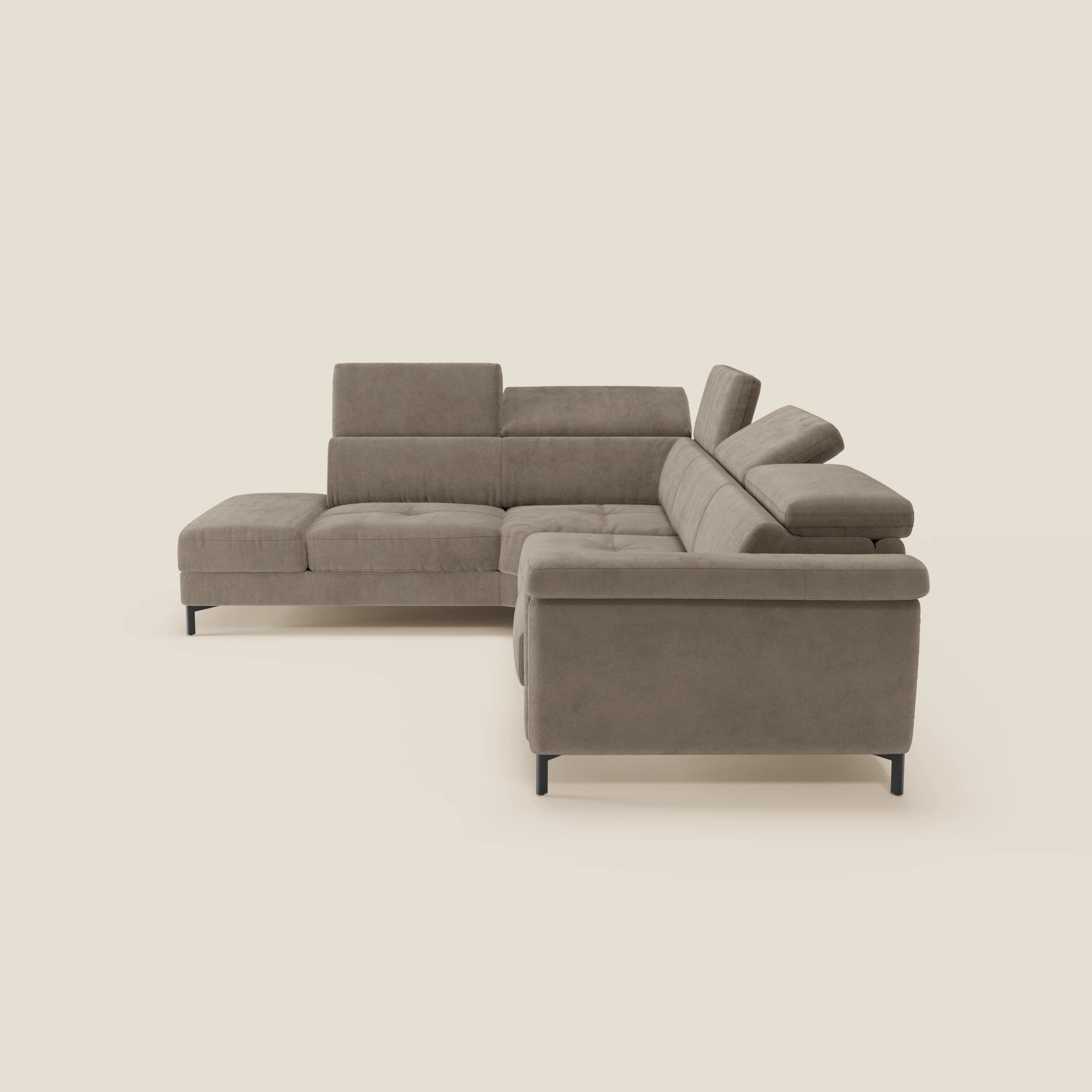 Capri canapé d'angle convertible avec Têtières Réglables et Matelas haute performance en Tissu Effet Velours Détachable T30 - Image 38