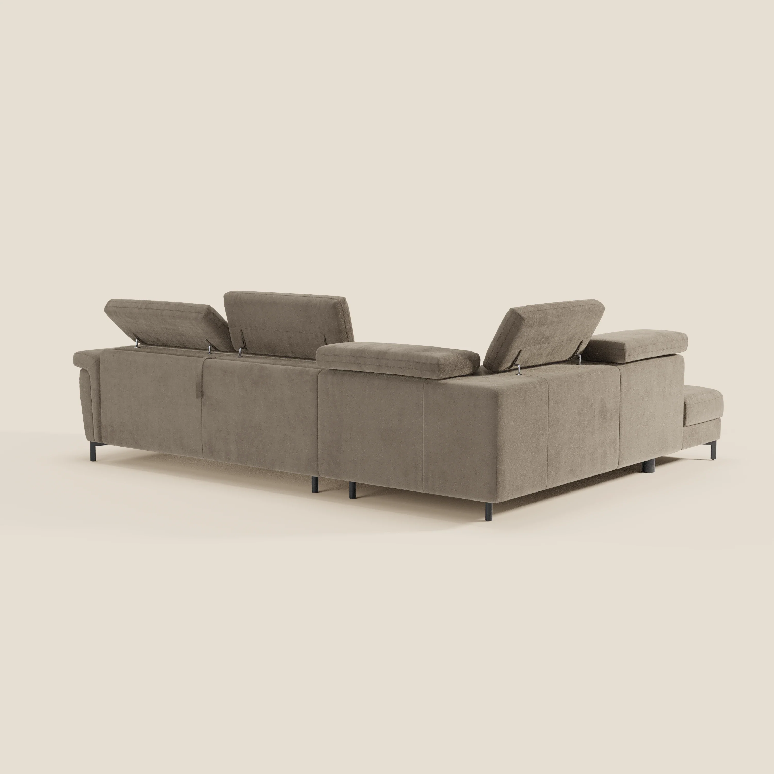 Capri canapé d'angle convertible avec Têtières Réglables et Matelas haute performance en Tissu Effet Velours Détachable T30 - Image 39