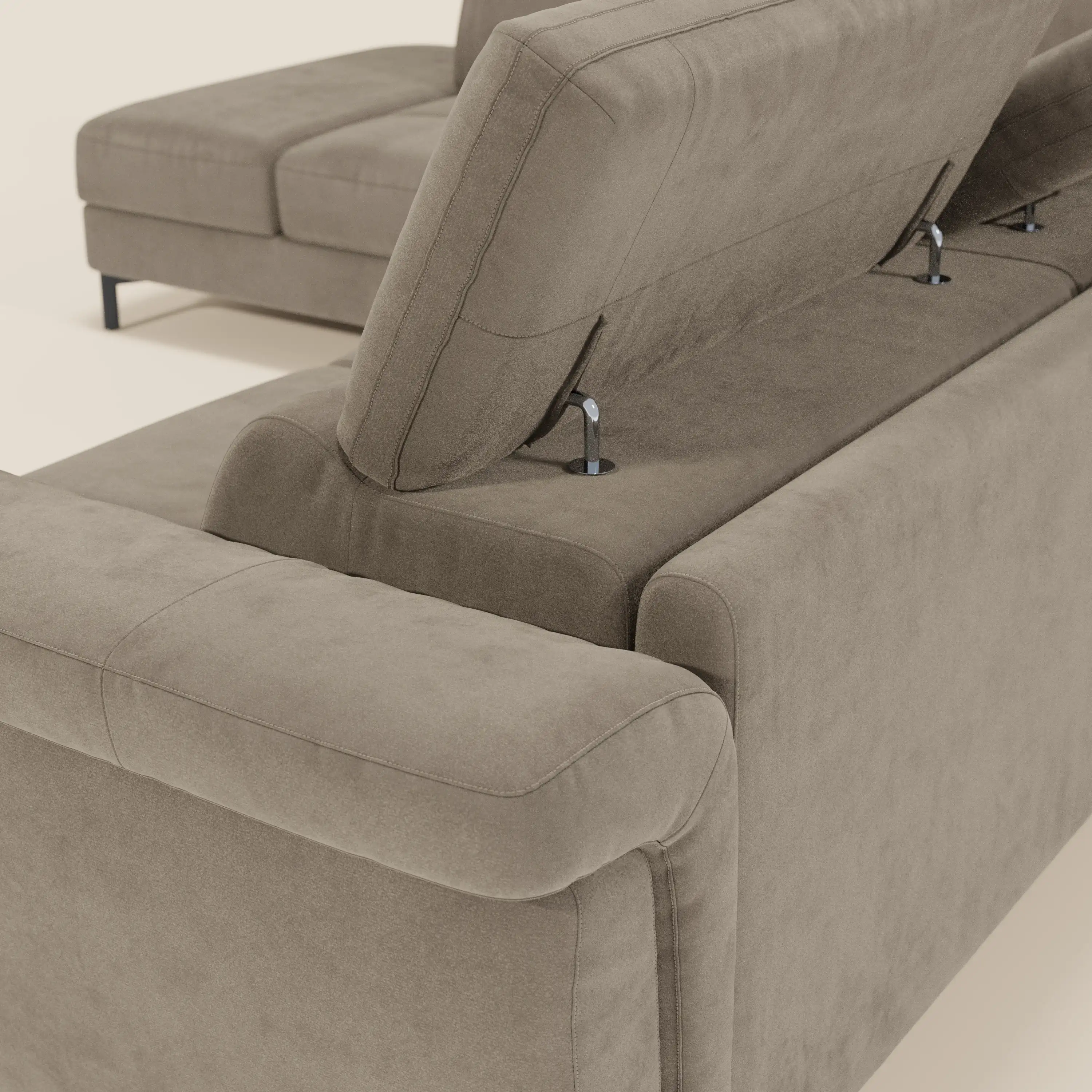 Capri canapé d'angle convertible avec Têtières Réglables et Matelas haute performance en Tissu Effet Velours Détachable T30 - Image 40