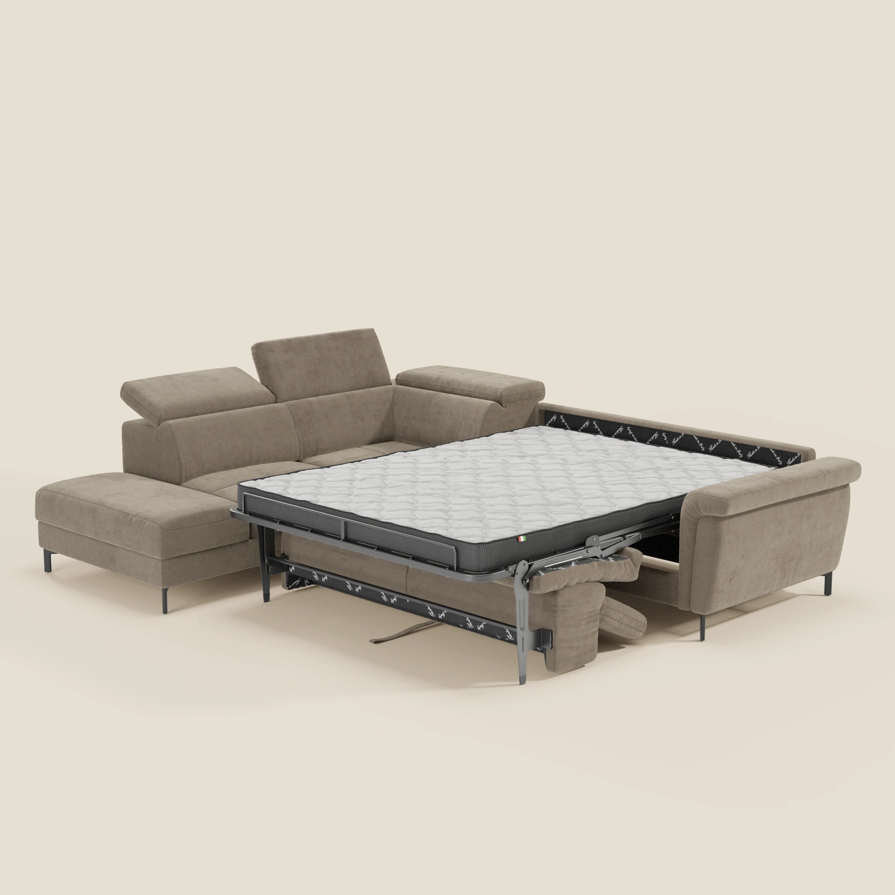 Capri canapé d'angle convertible avec Têtières Réglables et Matelas haute performance en Tissu Effet Velours Détachable T30 - Image 41