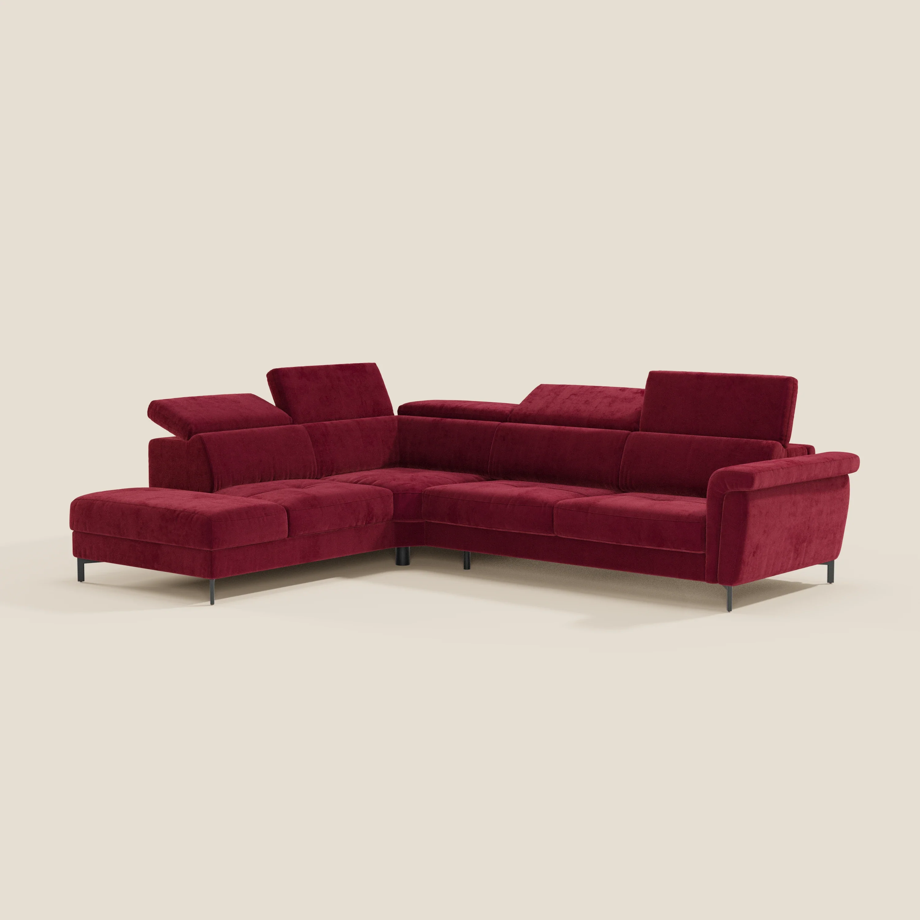 Capri canapé d'angle convertible avec Têtières Réglables et Matelas haute performance en Tissu Effet Velours Détachable T30 - Image 46