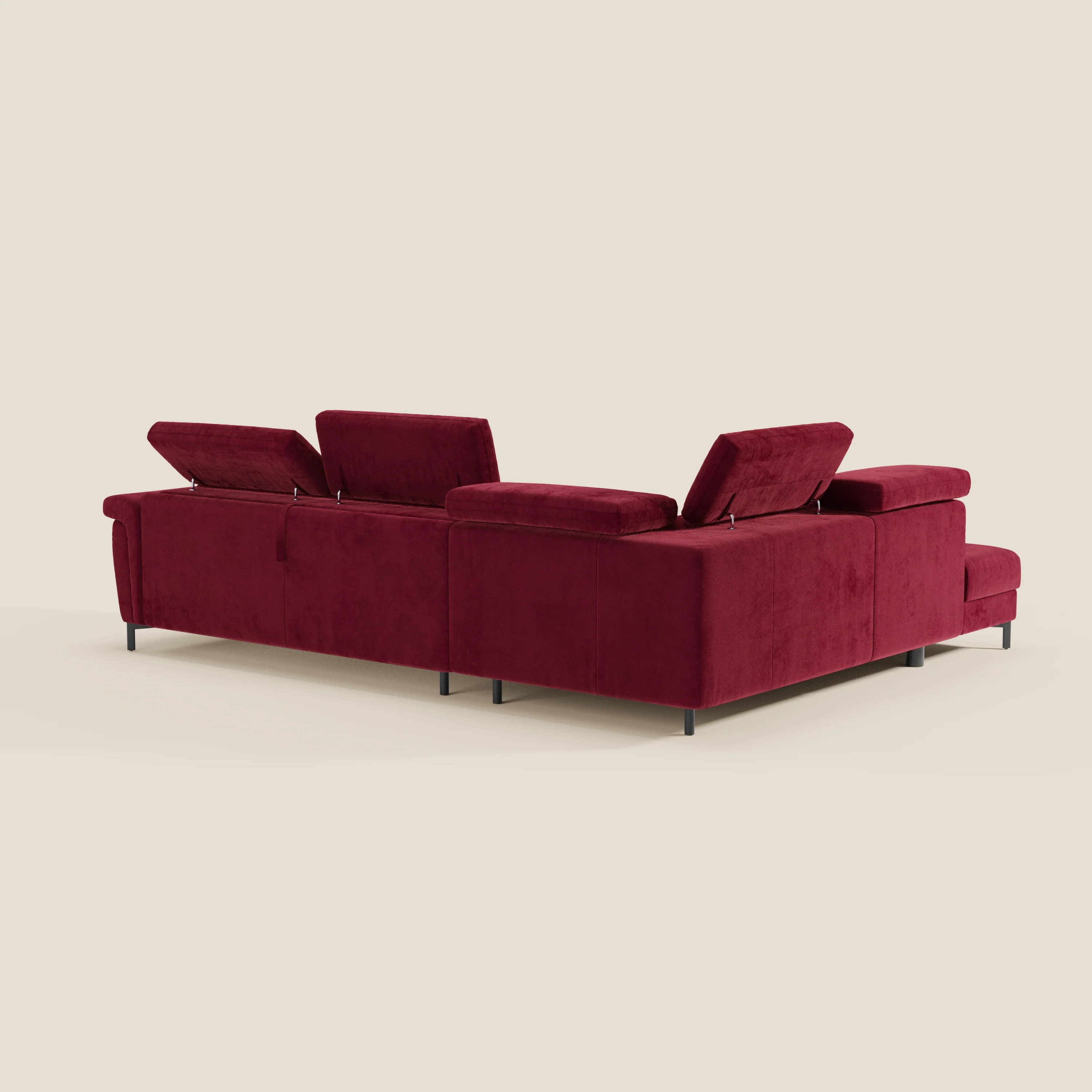 Capri canapé d'angle convertible avec Têtières Réglables et Matelas haute performance en Tissu Effet Velours Détachable T30 - Image 53
