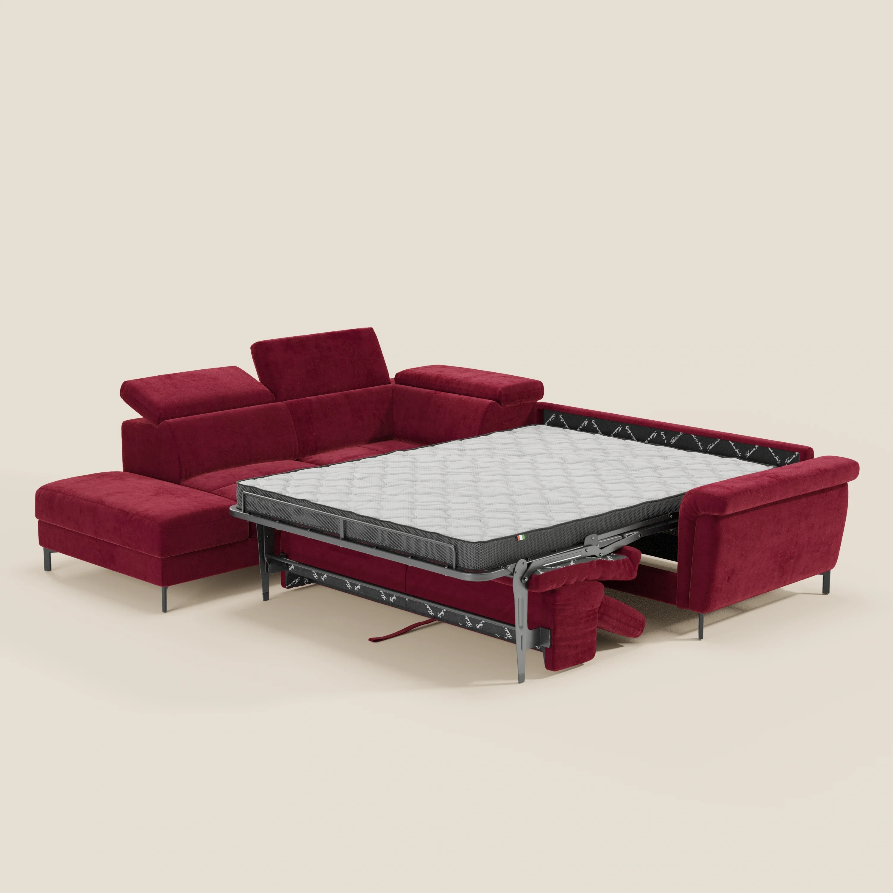 Capri canapé d'angle convertible avec Têtières Réglables et Matelas haute performance en Tissu Effet Velours Détachable T30 - Image 55