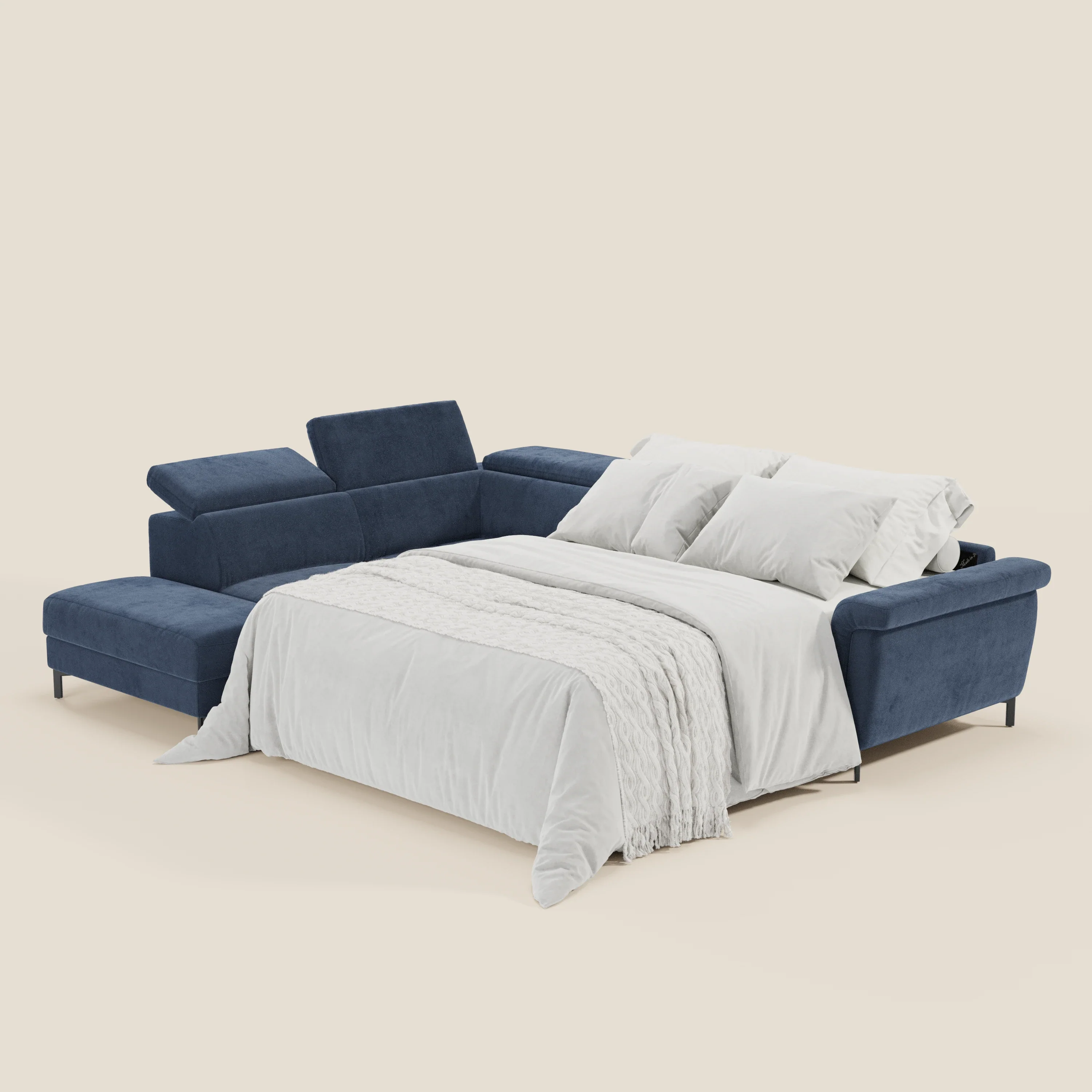 Capri canapé d'angle convertible avec Têtières Réglables et Matelas haute performance en Tissu Effet Velours Détachable T30 - Image 6