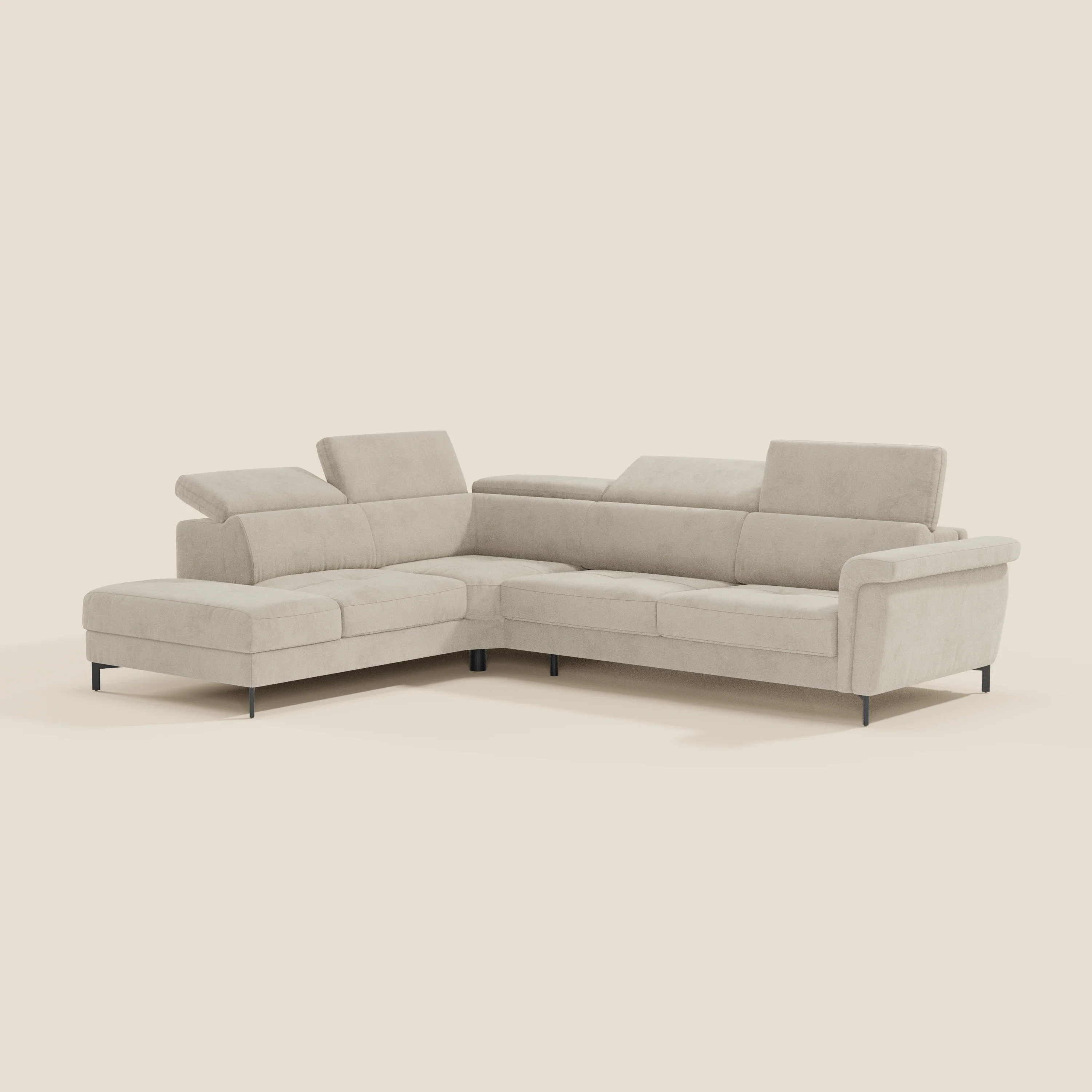 Capri canapé d'angle convertible avec Têtières Réglables et Matelas haute performance en Tissu Effet Velours Détachable T30 - Image 60