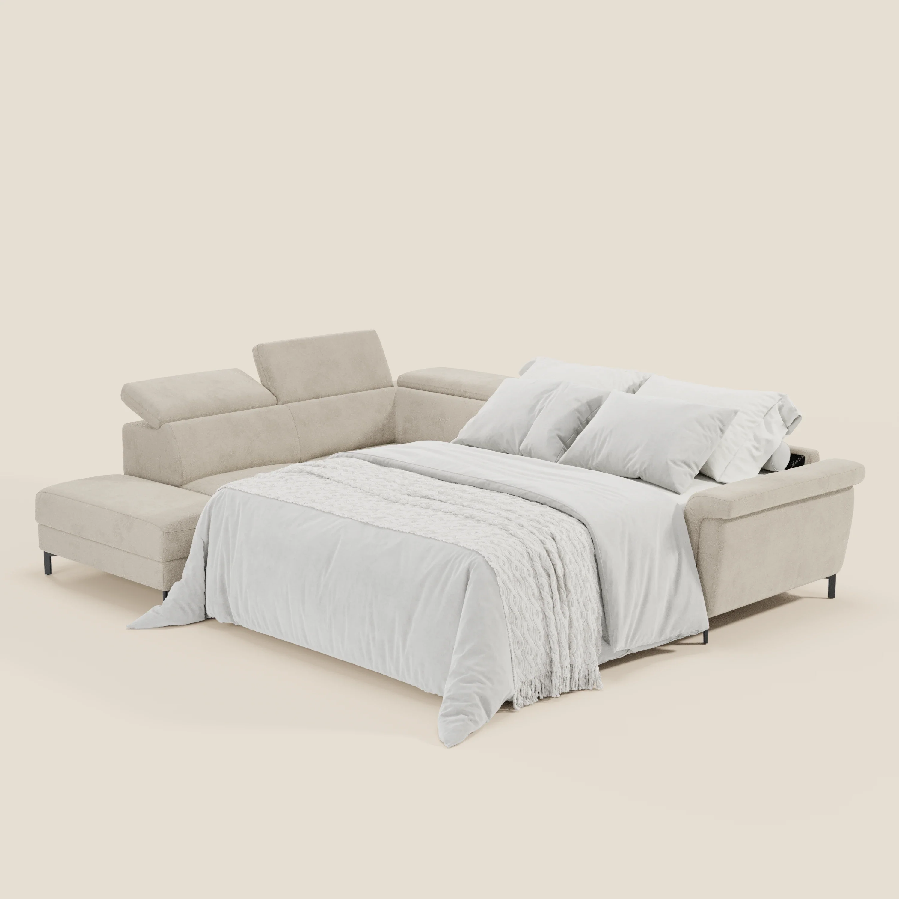 Capri canapé d'angle convertible avec Têtières Réglables et Matelas haute performance en Tissu Effet Velours Détachable T30 - Image 61