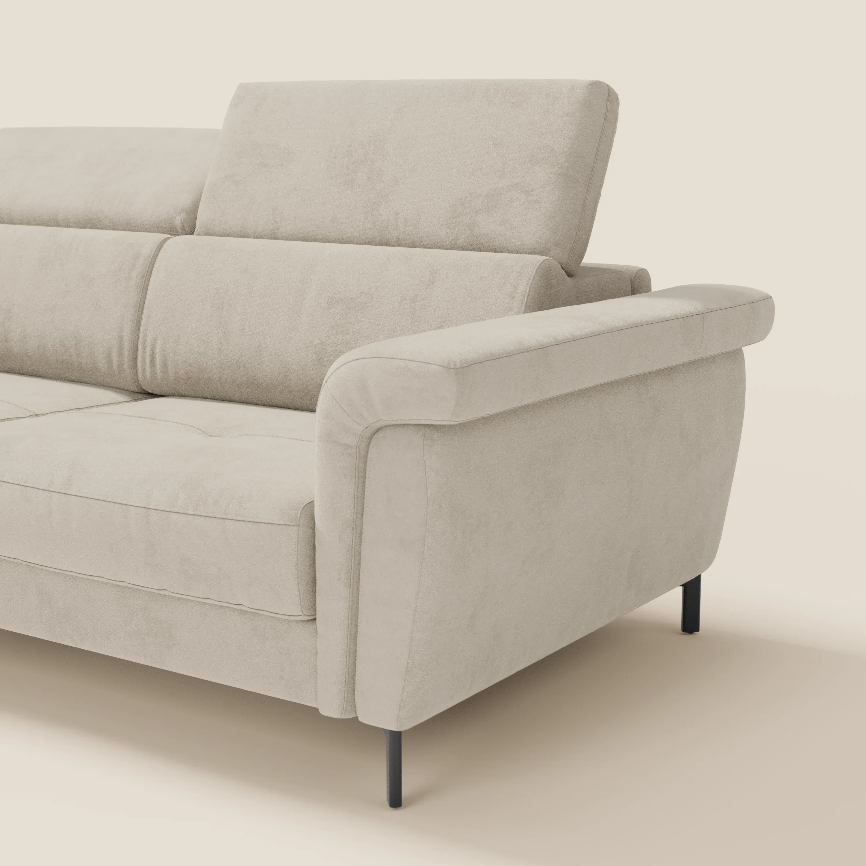 Capri canapé d'angle convertible avec Têtières Réglables et Matelas haute performance en Tissu Effet Velours Détachable T30 - Image 65