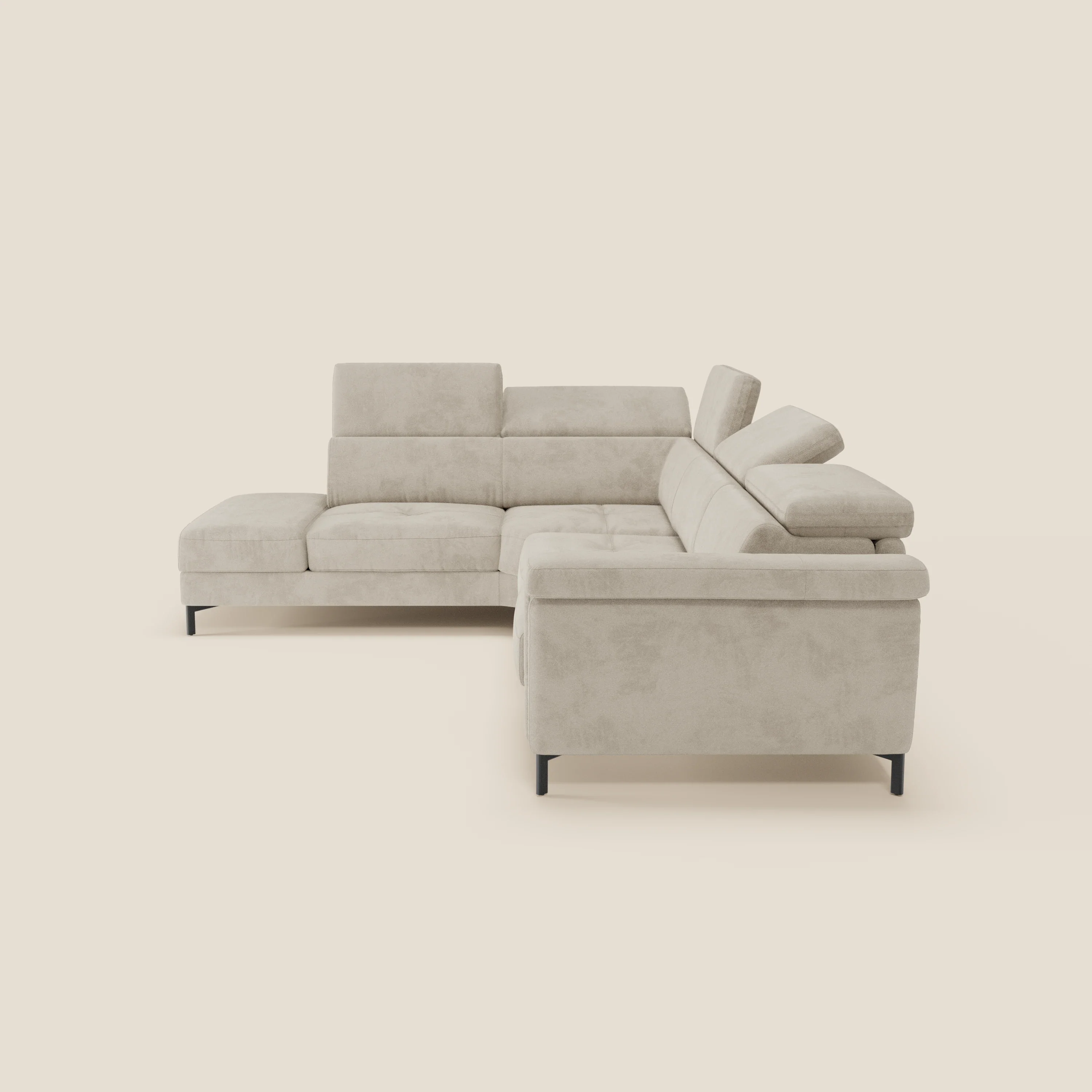 Capri canapé d'angle convertible avec Têtières Réglables et Matelas haute performance en Tissu Effet Velours Détachable T30 - Image 66